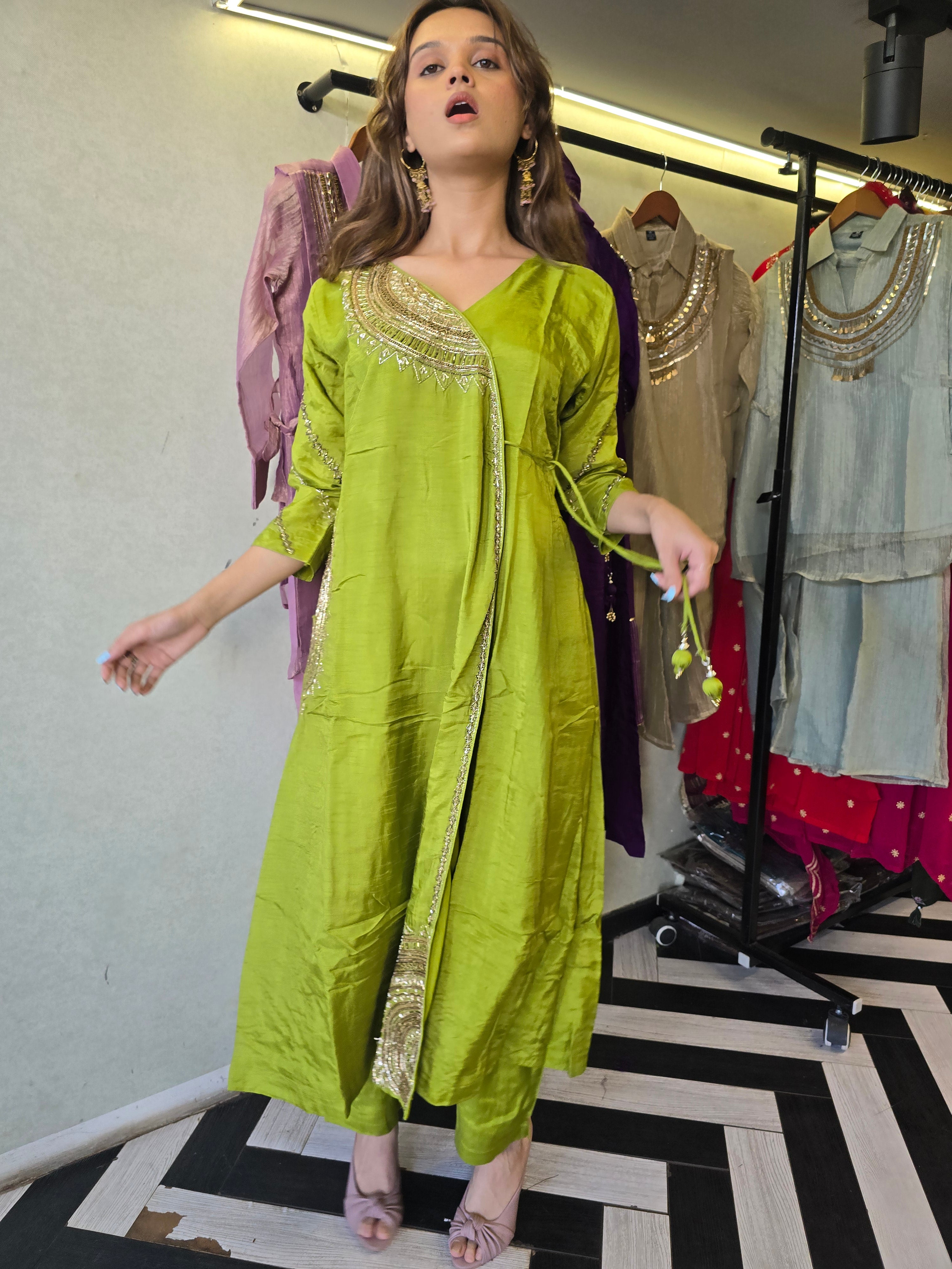 Image of Pure Russian Silk with Hand Work