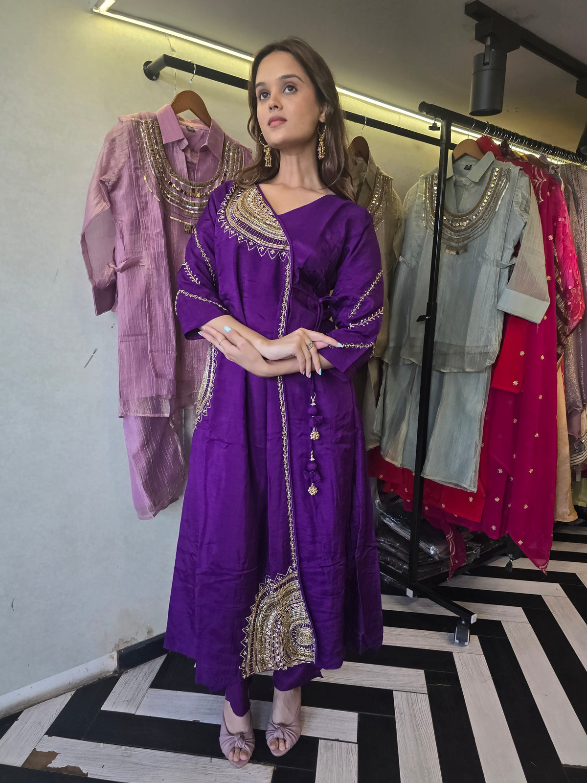 Pure Russian Silk with Hand Work