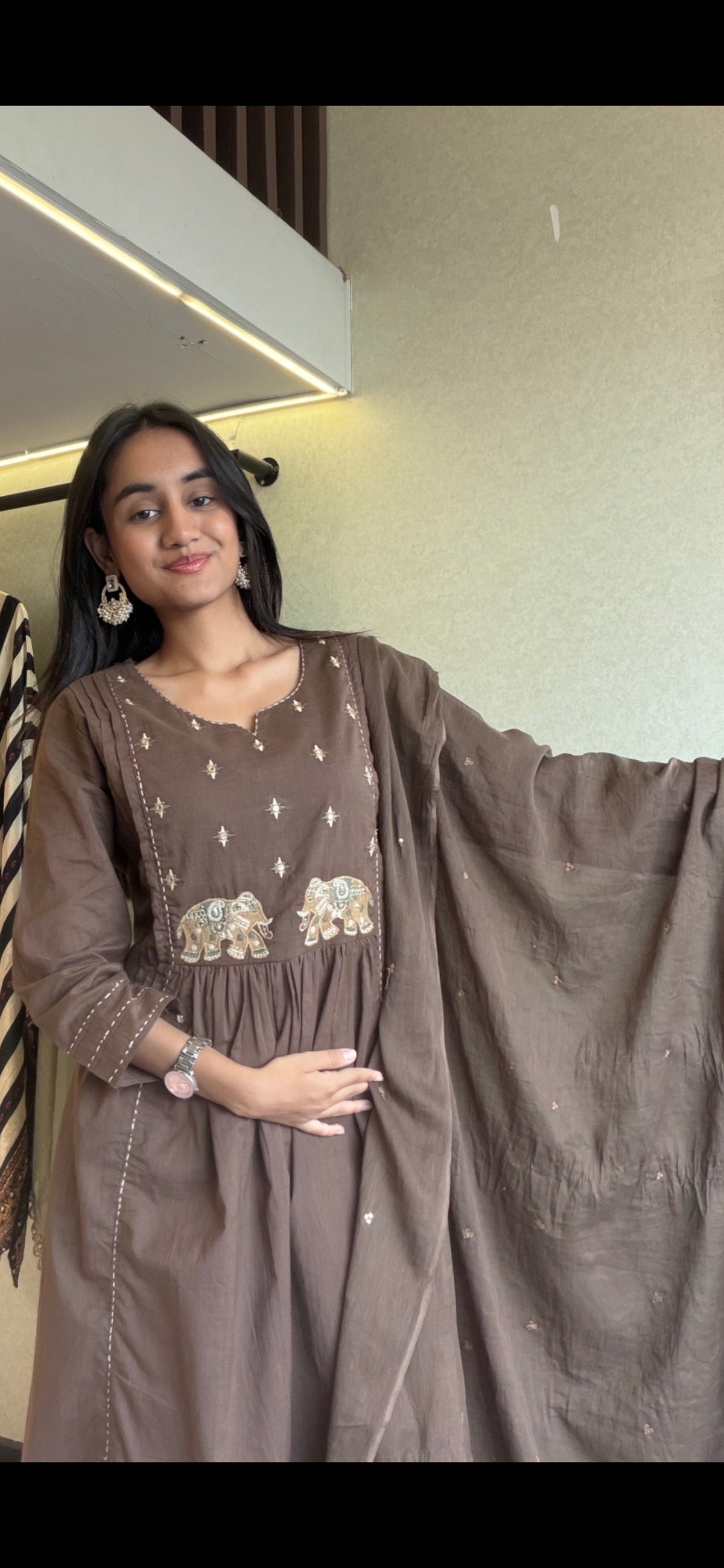 Pure Cotton 3 Piece Anrkali Set