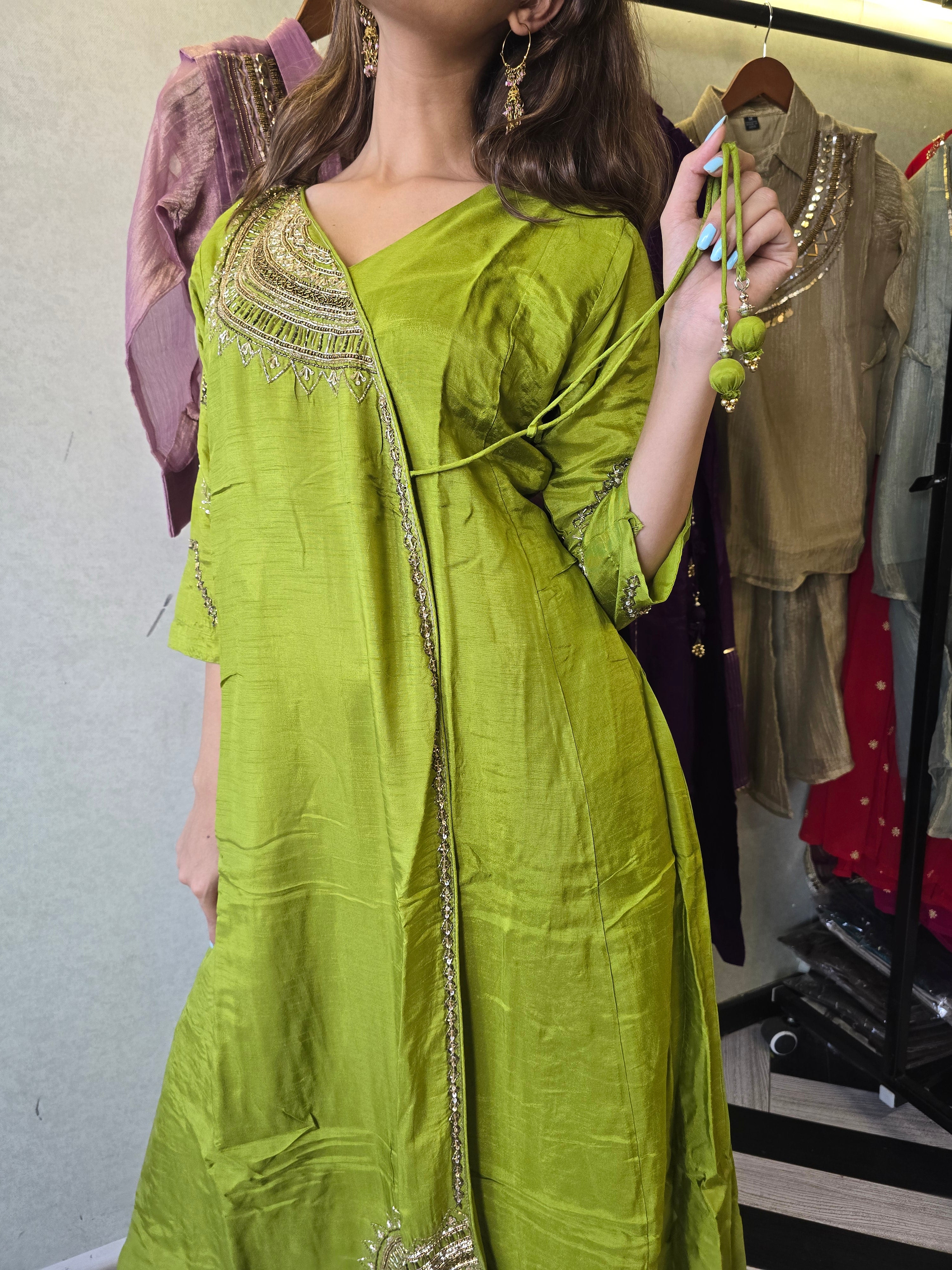 Image of Pure Russian Silk with Hand Work