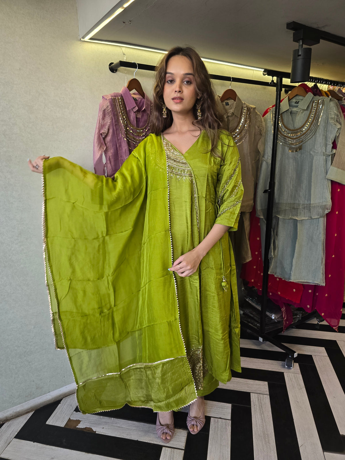 Pure Russian Silk with Hand Work