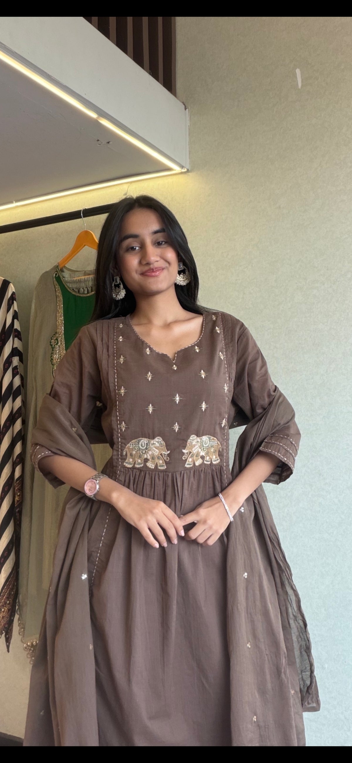 Pure Cotton 3 Piece Anrkali Set