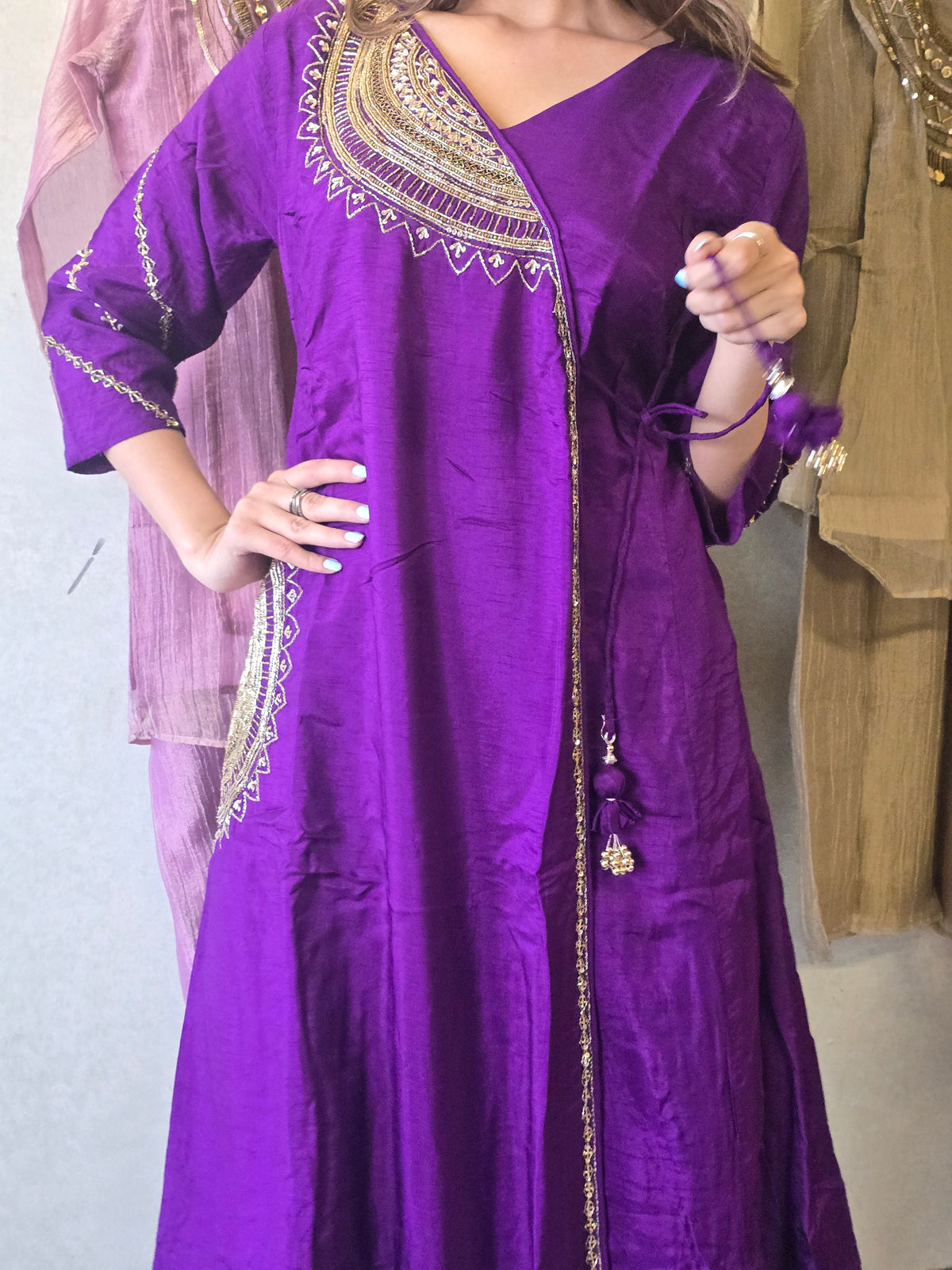 Pure Russian Silk with Hand Work
