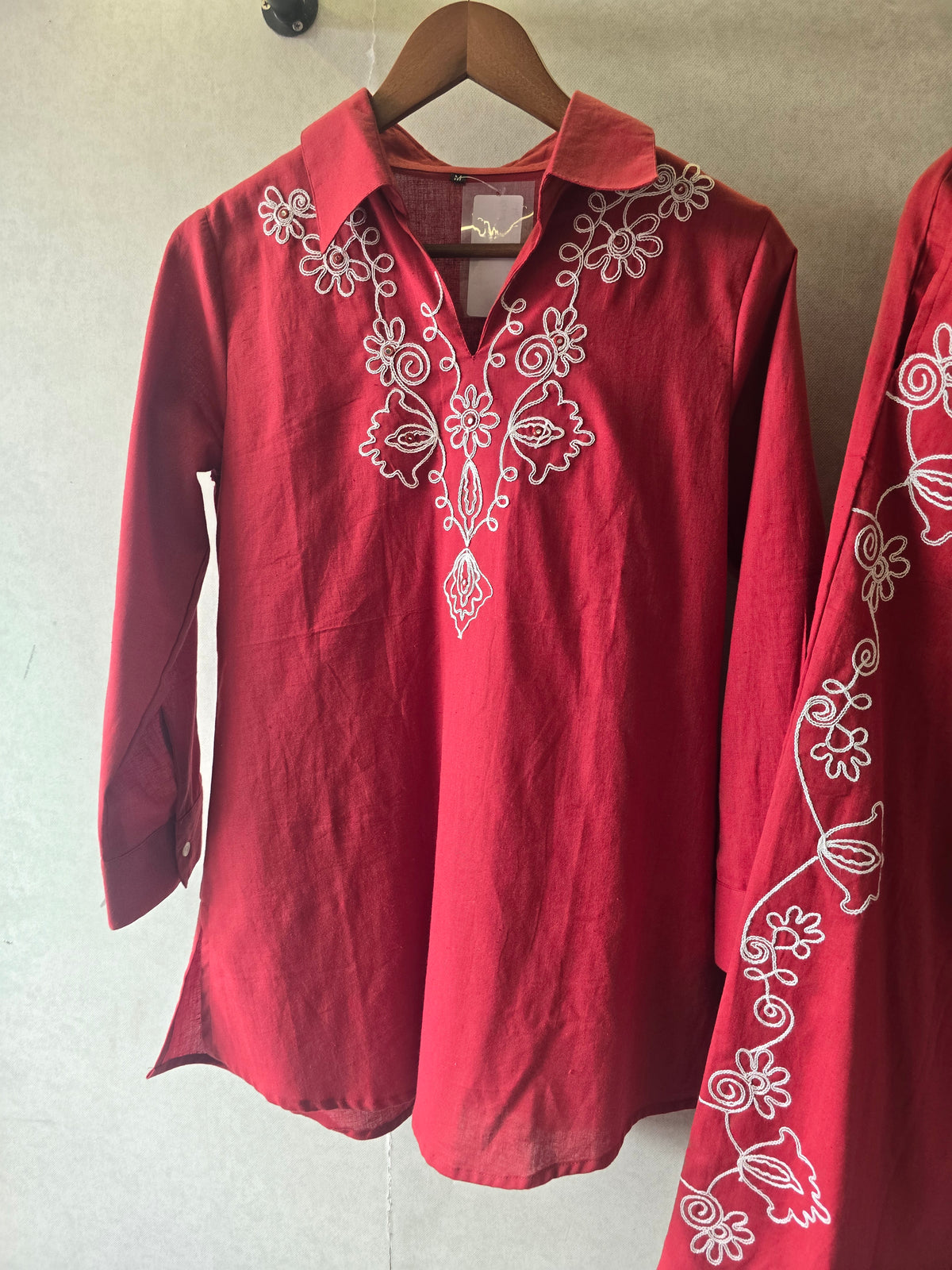 Ruby Red Embroidered Co-Ord Set