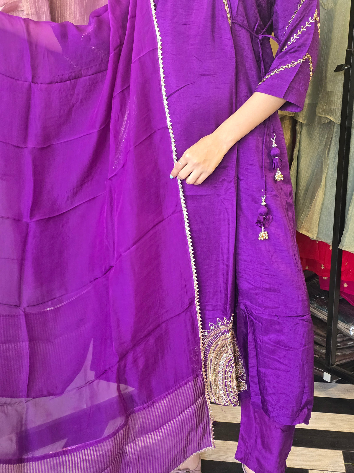 Pure Russian Silk with Hand Work