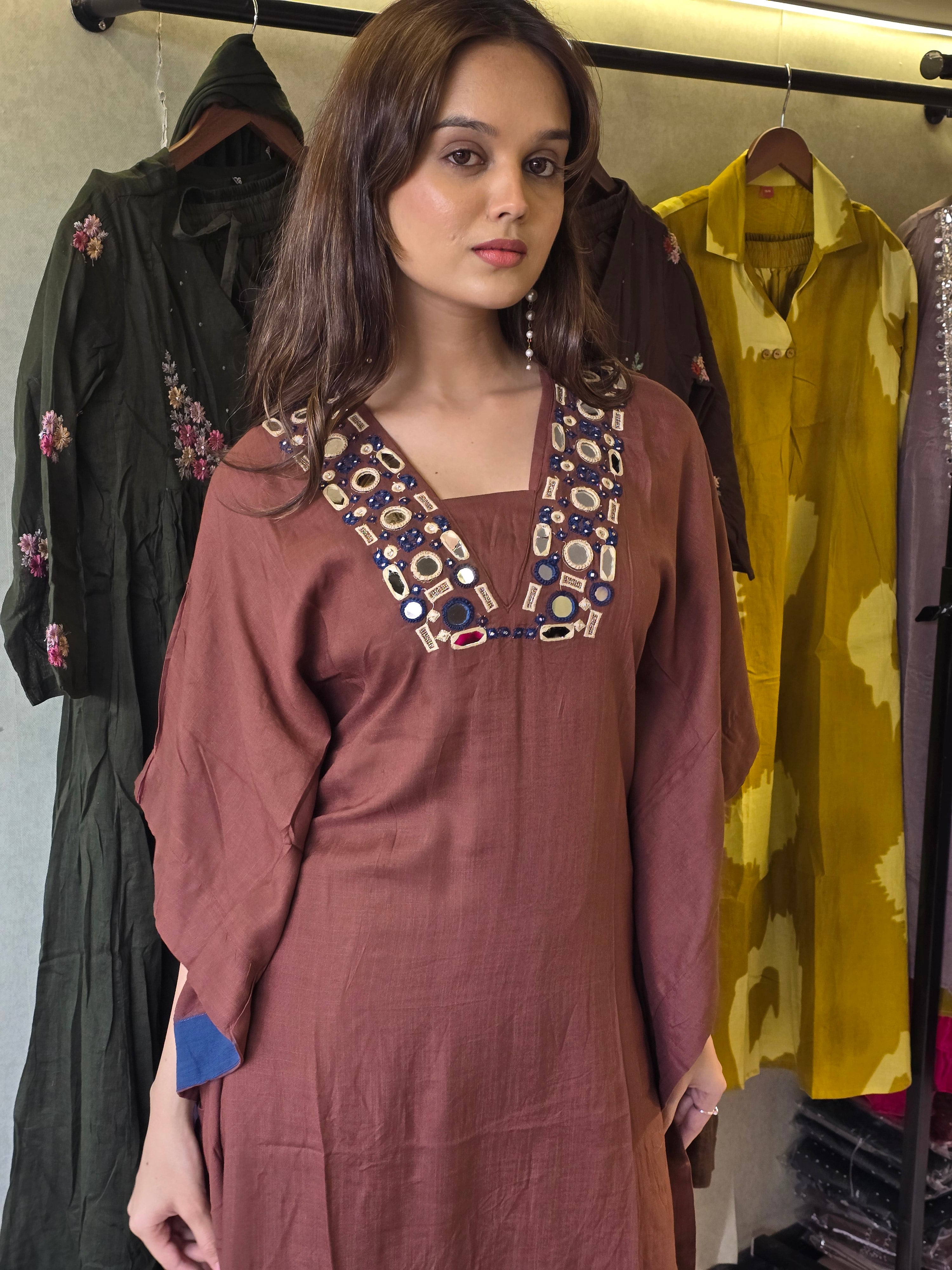 Image of Designer Cotton Kaftan 2 Piece