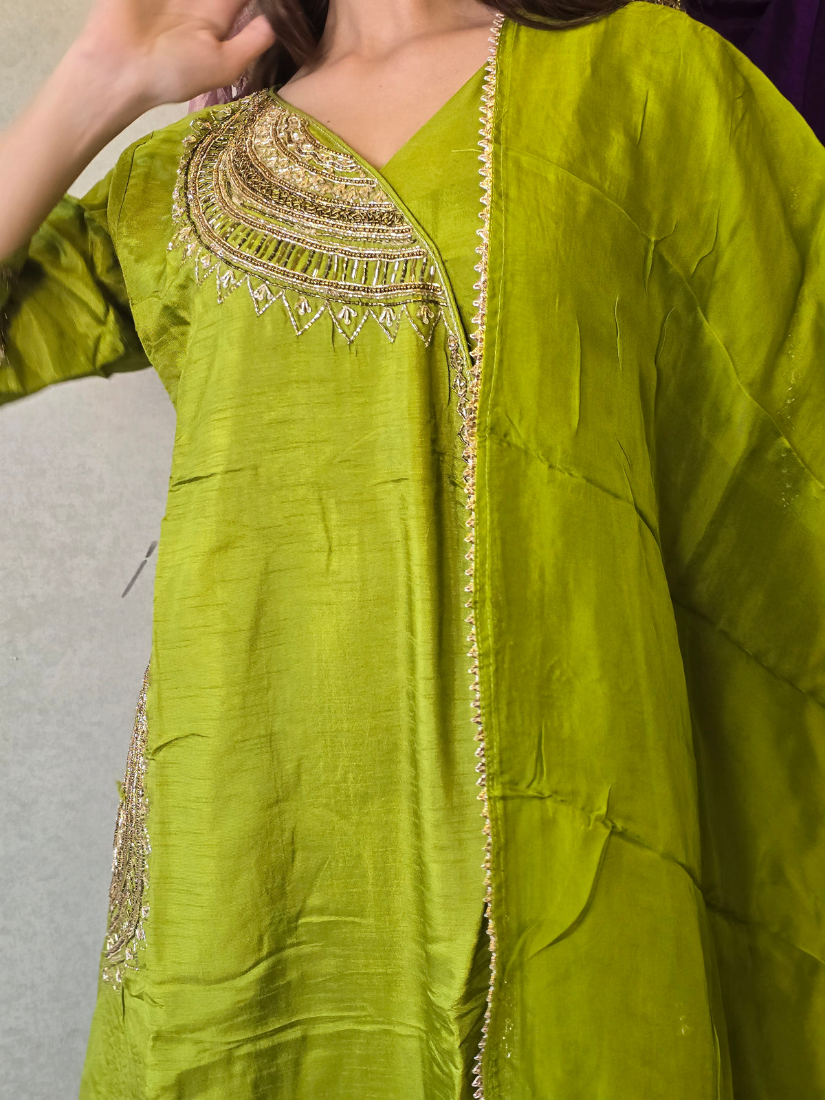 Pure Russian Silk with Hand Work