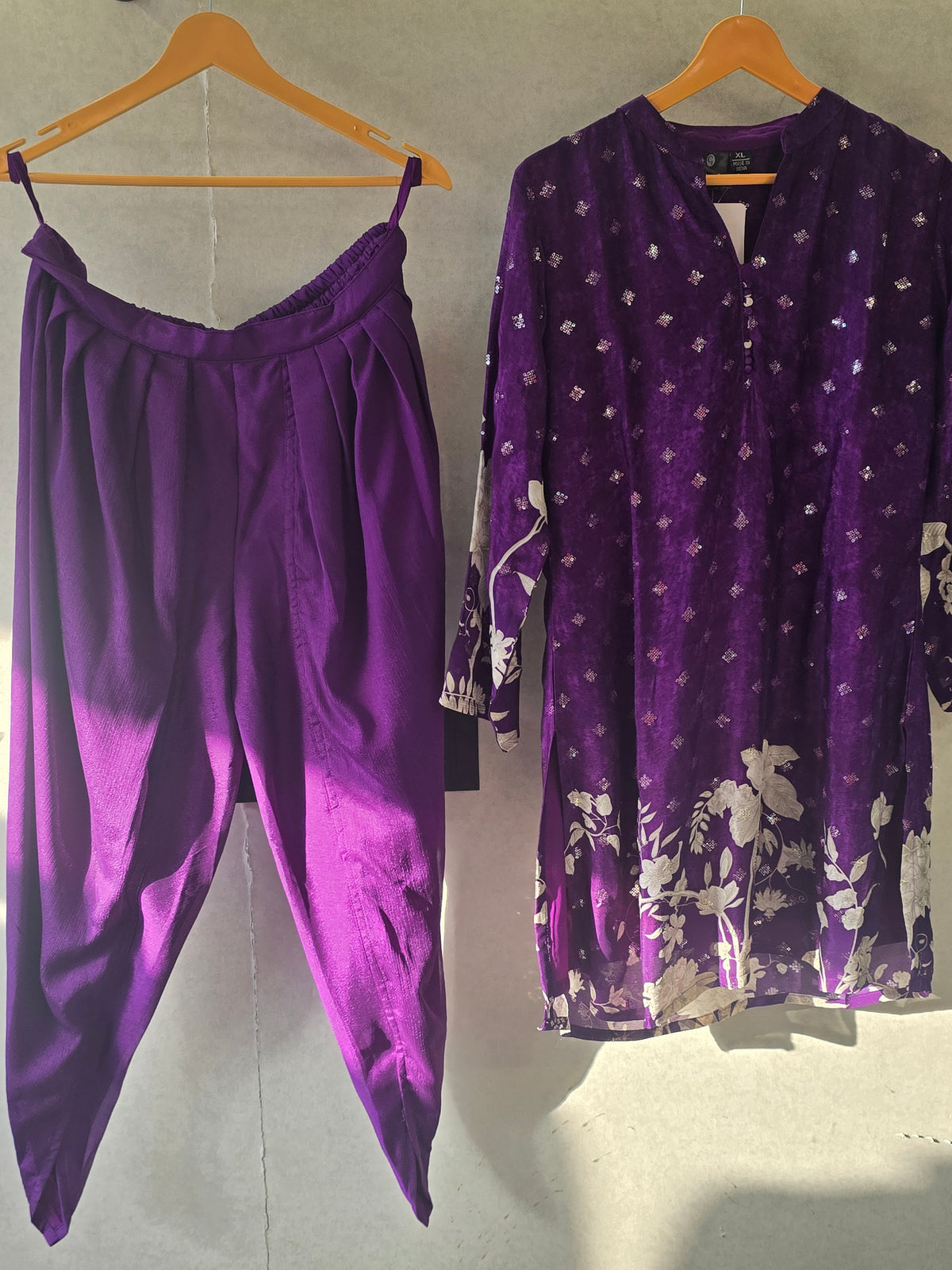 Royal Purple Floral Printed Co-Ord Set
