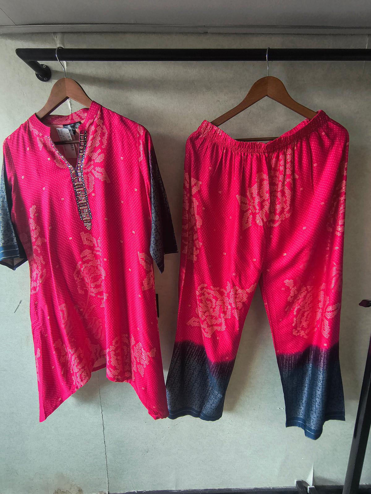 Fuchsia Ikat Fusion Co-Ord Set