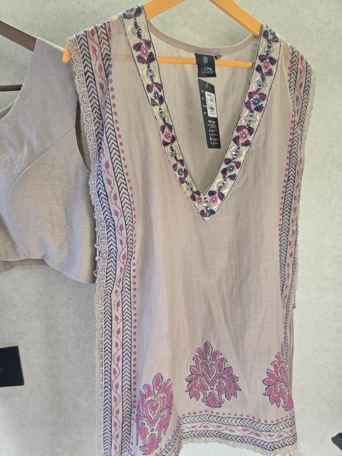 Lavender Handblock Print Cape Style Co-Ord Set