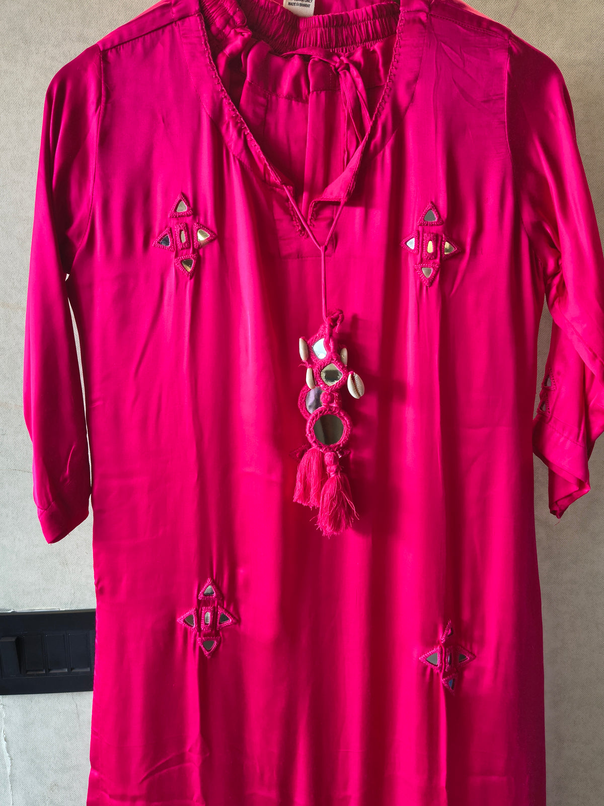 Tadko Brand - Rani Pink Mirror Work Premium Silk Co-Ord Set