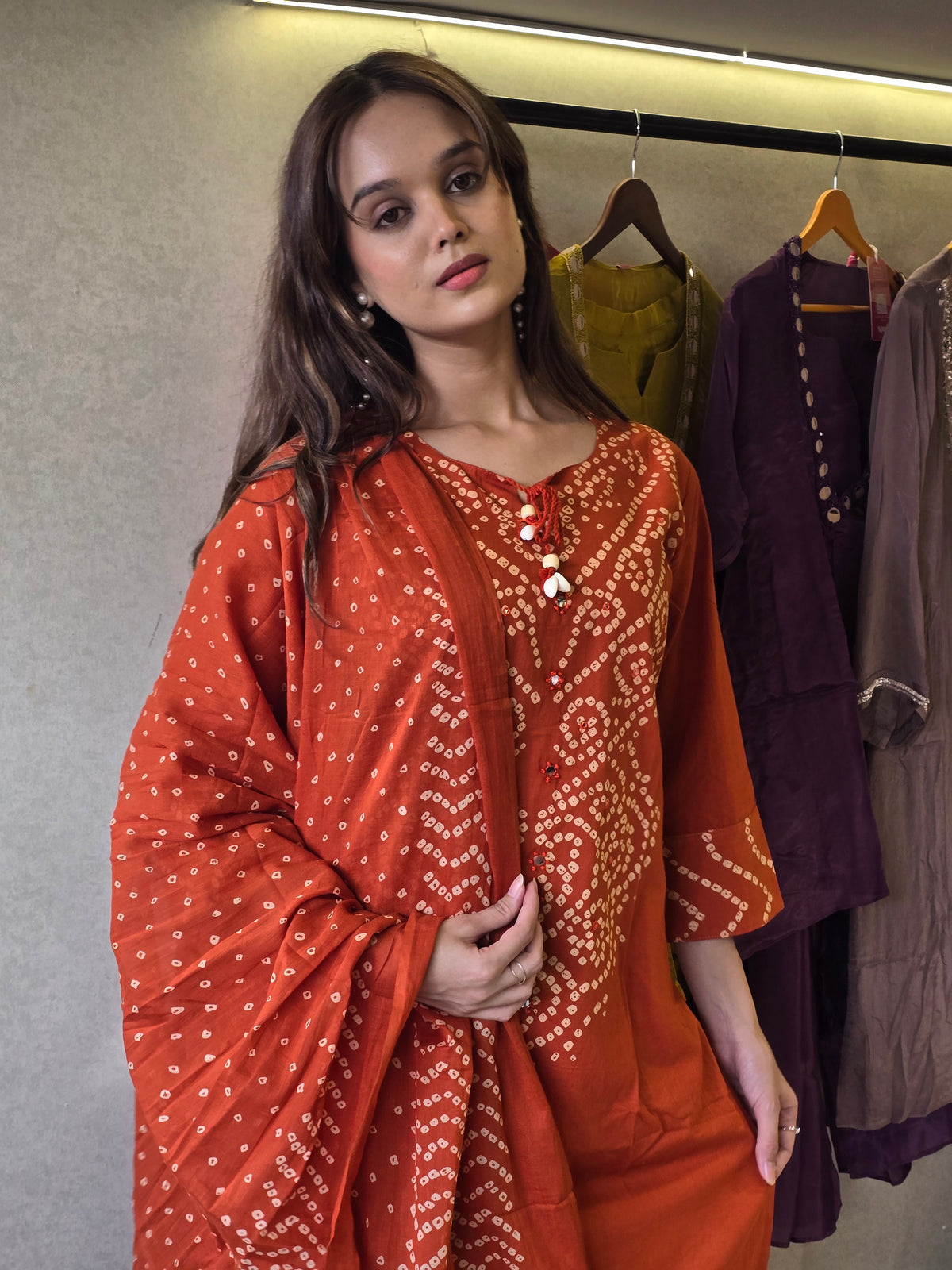 Pure Mull Cotton Bandhani 3 Piece Set