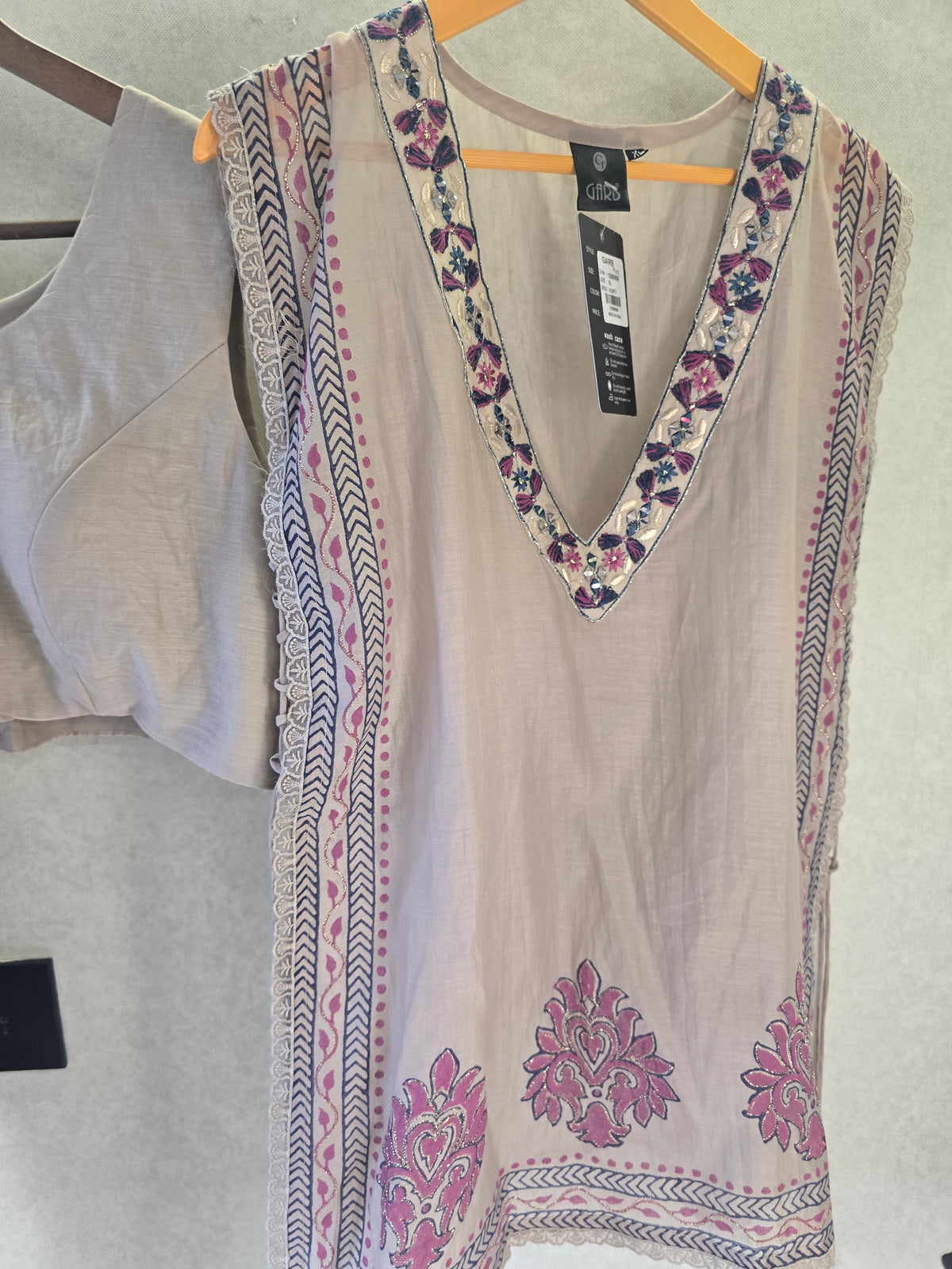 Lavender Handblock Print Cape Style Co-Ord Set