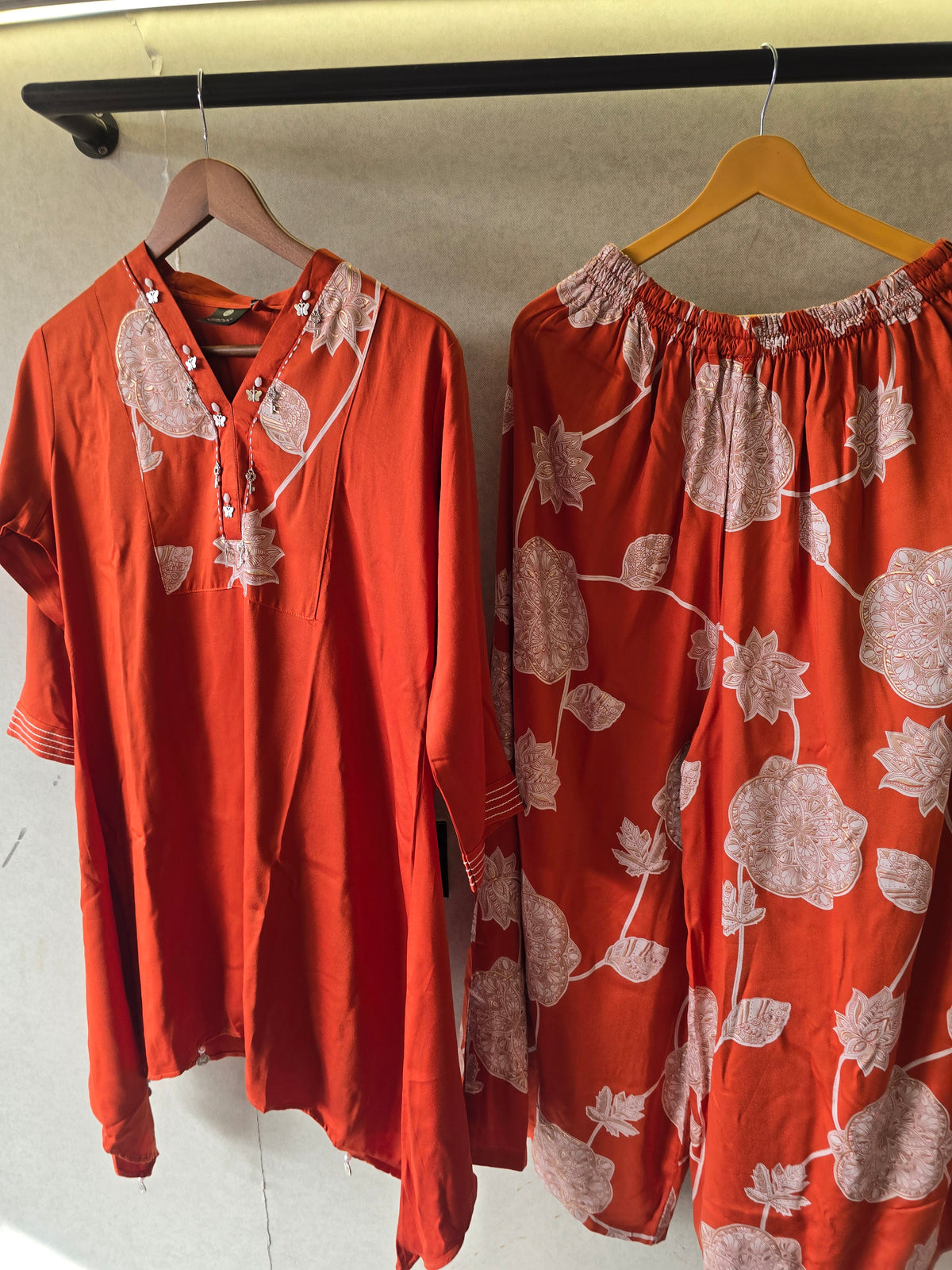 Rust Botanical Print Co-Ord Set