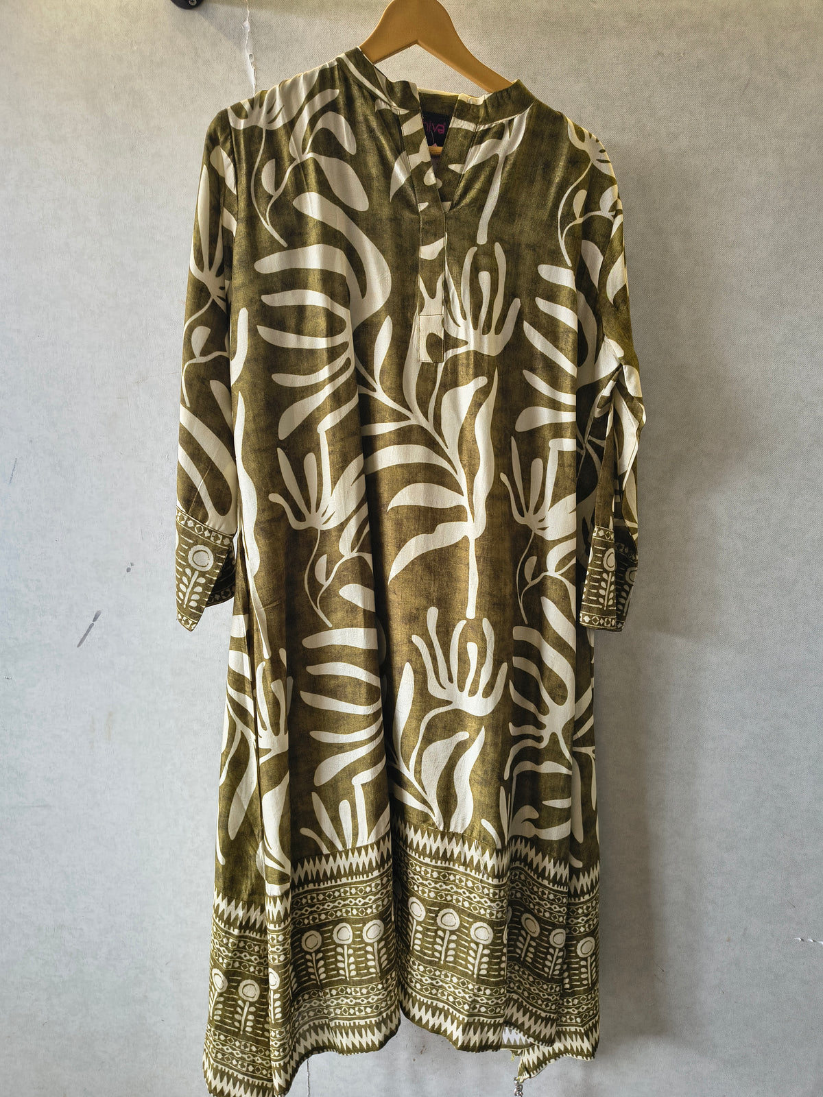 Olive Botanical Printed Premium Co-Ord Set
