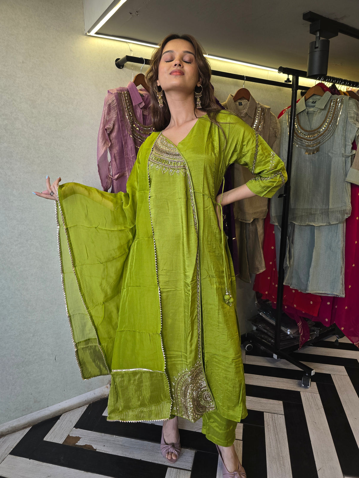 Pure Russian Silk with Hand Work