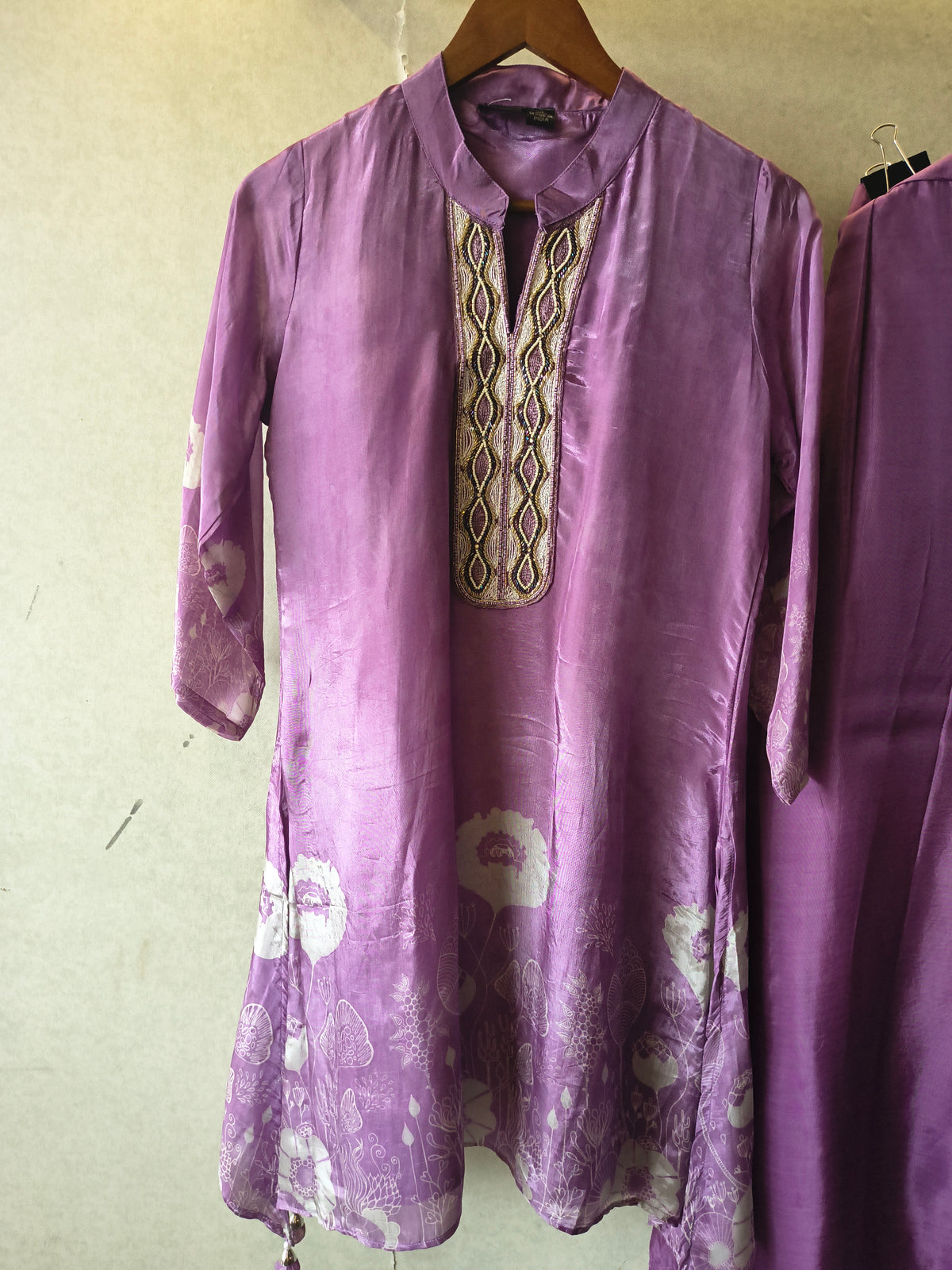 Lavender Mist Embellished Floral Co-Ord Set