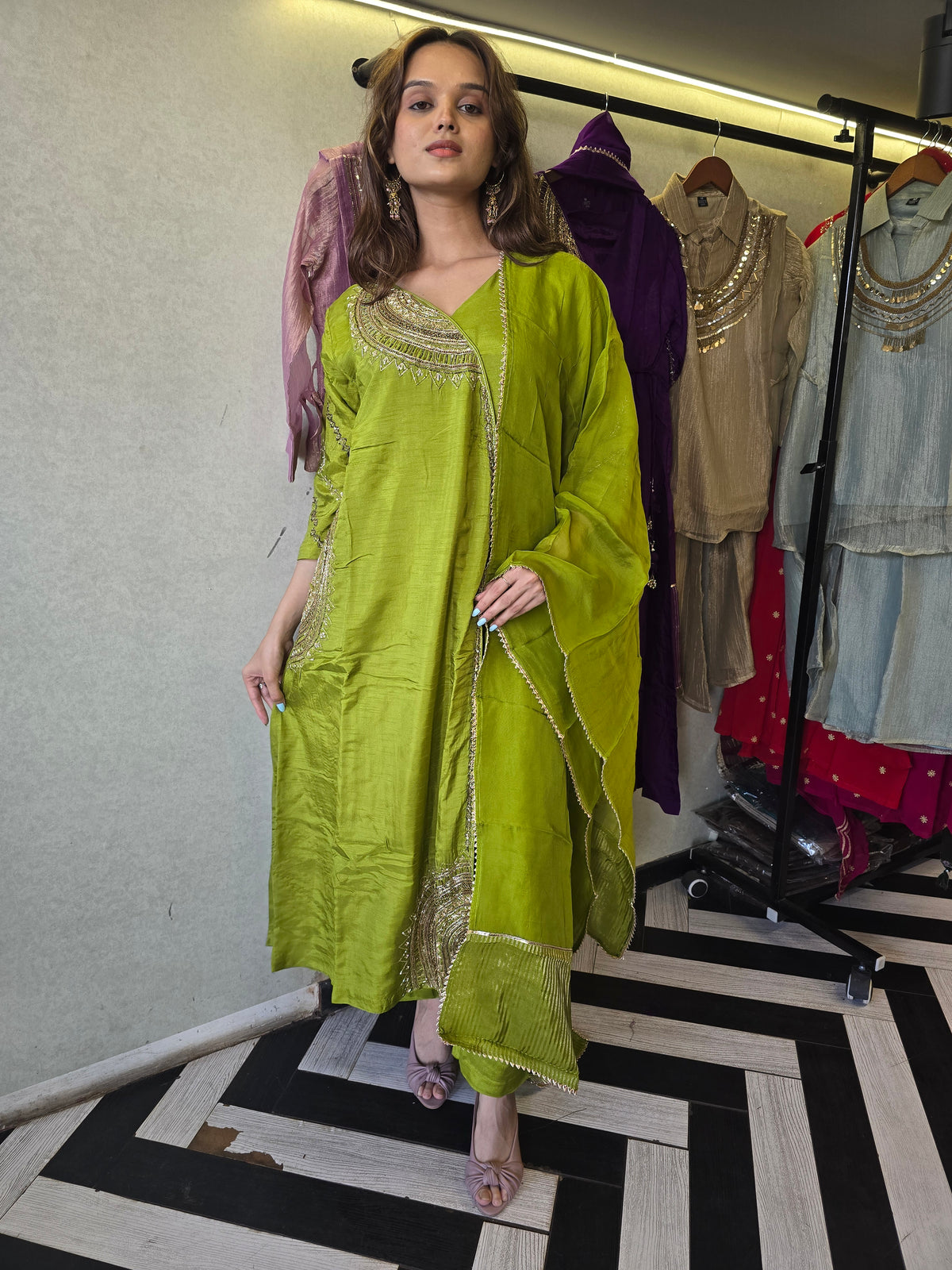 Pure Russian Silk with Hand Work