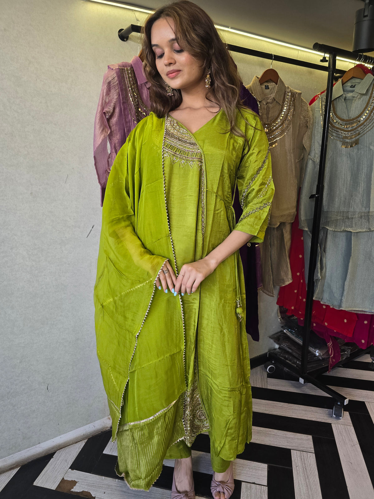 Pure Russian Silk with Hand Work
