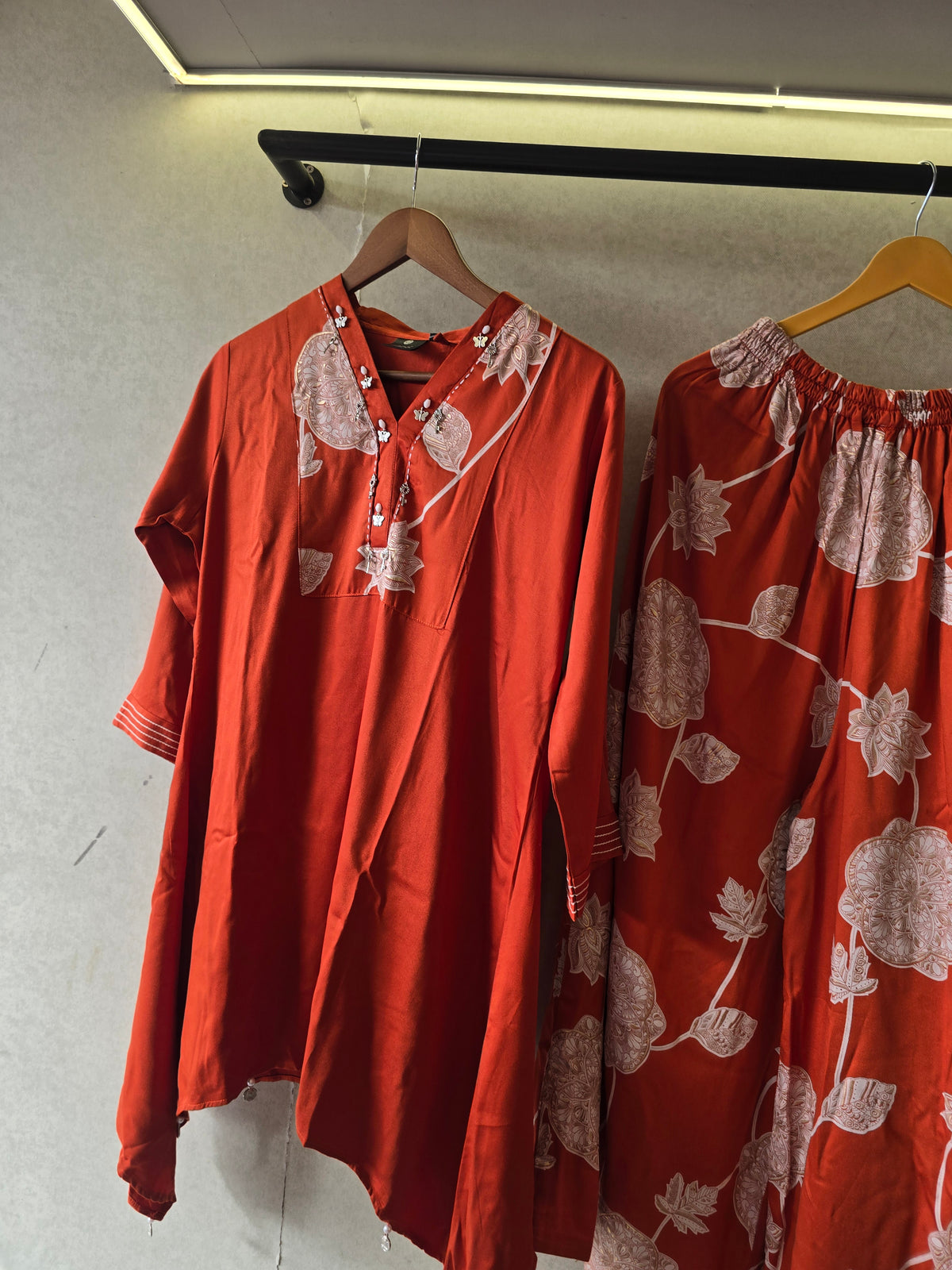 Rust Botanical Print Co-Ord Set