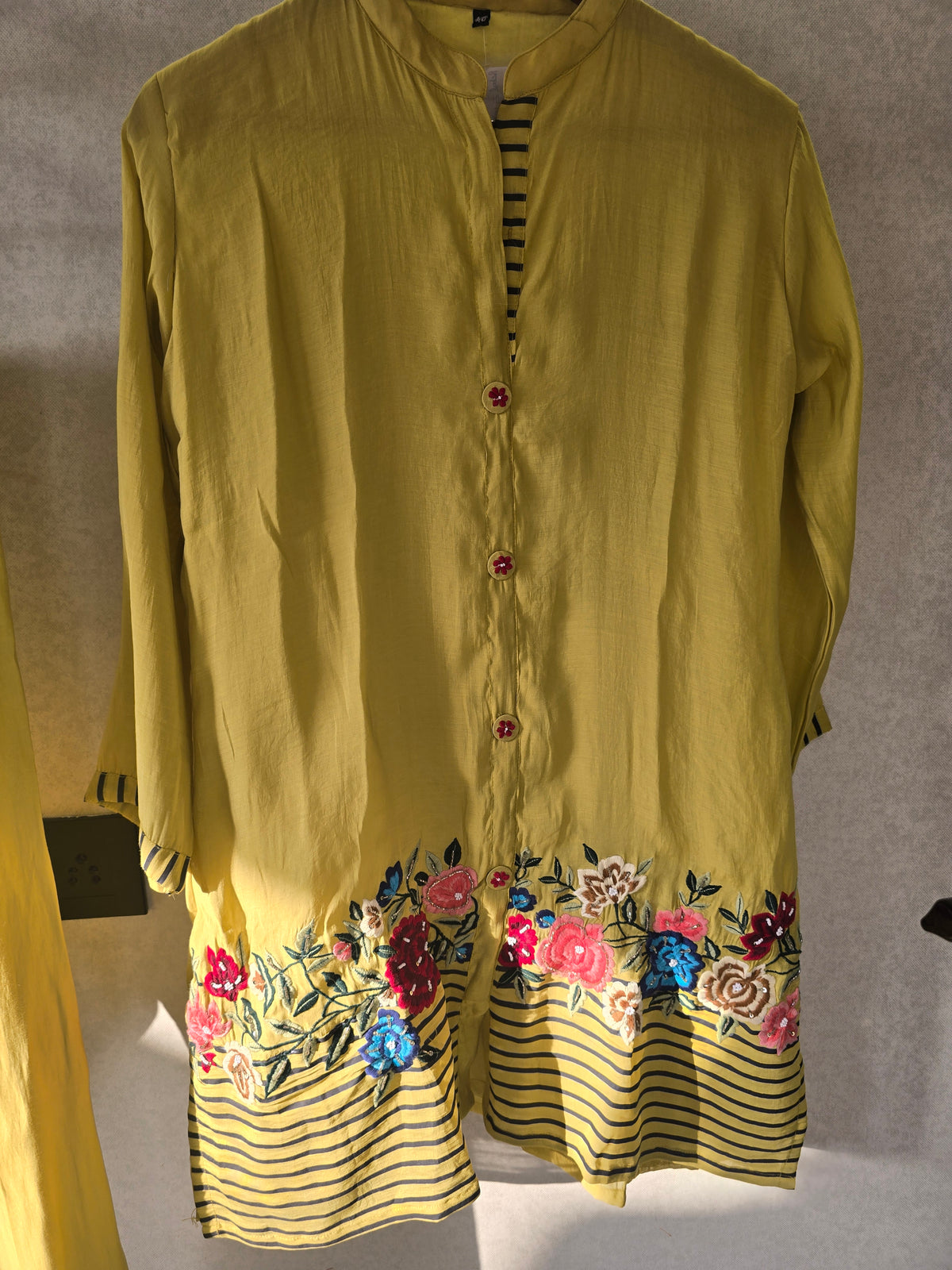 Mustard Floral Embroidered Co-Ord Set
