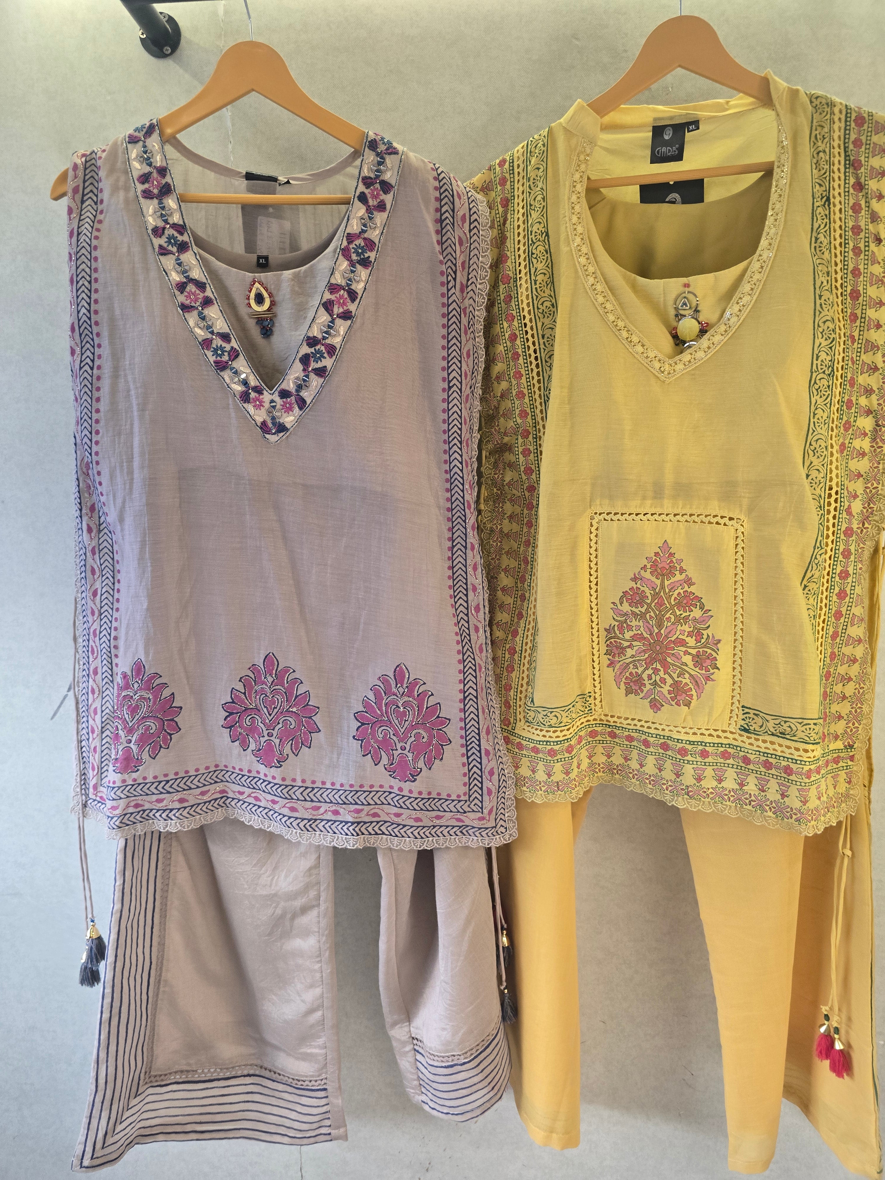 Image of Pastel Yellow Floral Print Cape Style Co-Ord Set