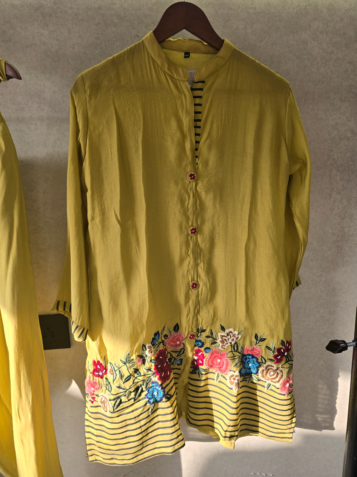 Mustard Floral Embroidered Co-Ord Set
