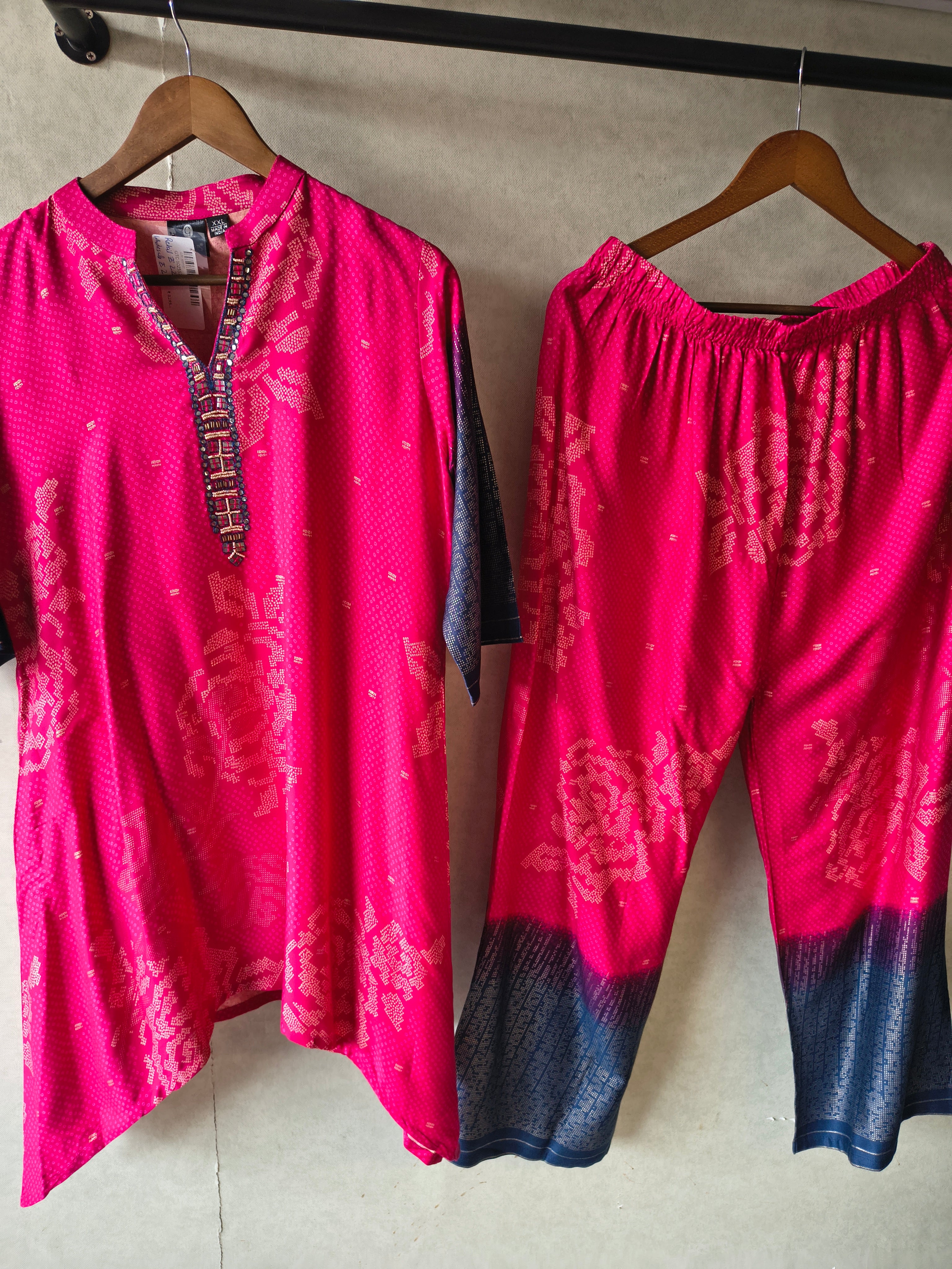 Image of Fuchsia Ikat Fusion Co-Ord Set