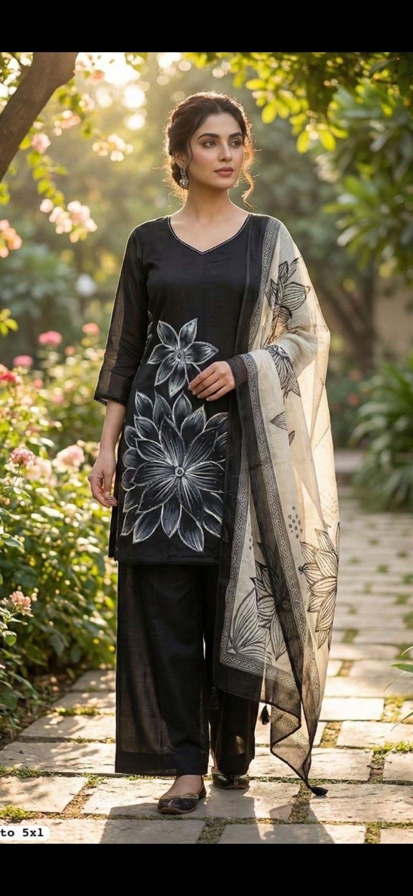 Image of Pastel Pure Silk 3 Piece Kurti Set with Hand work