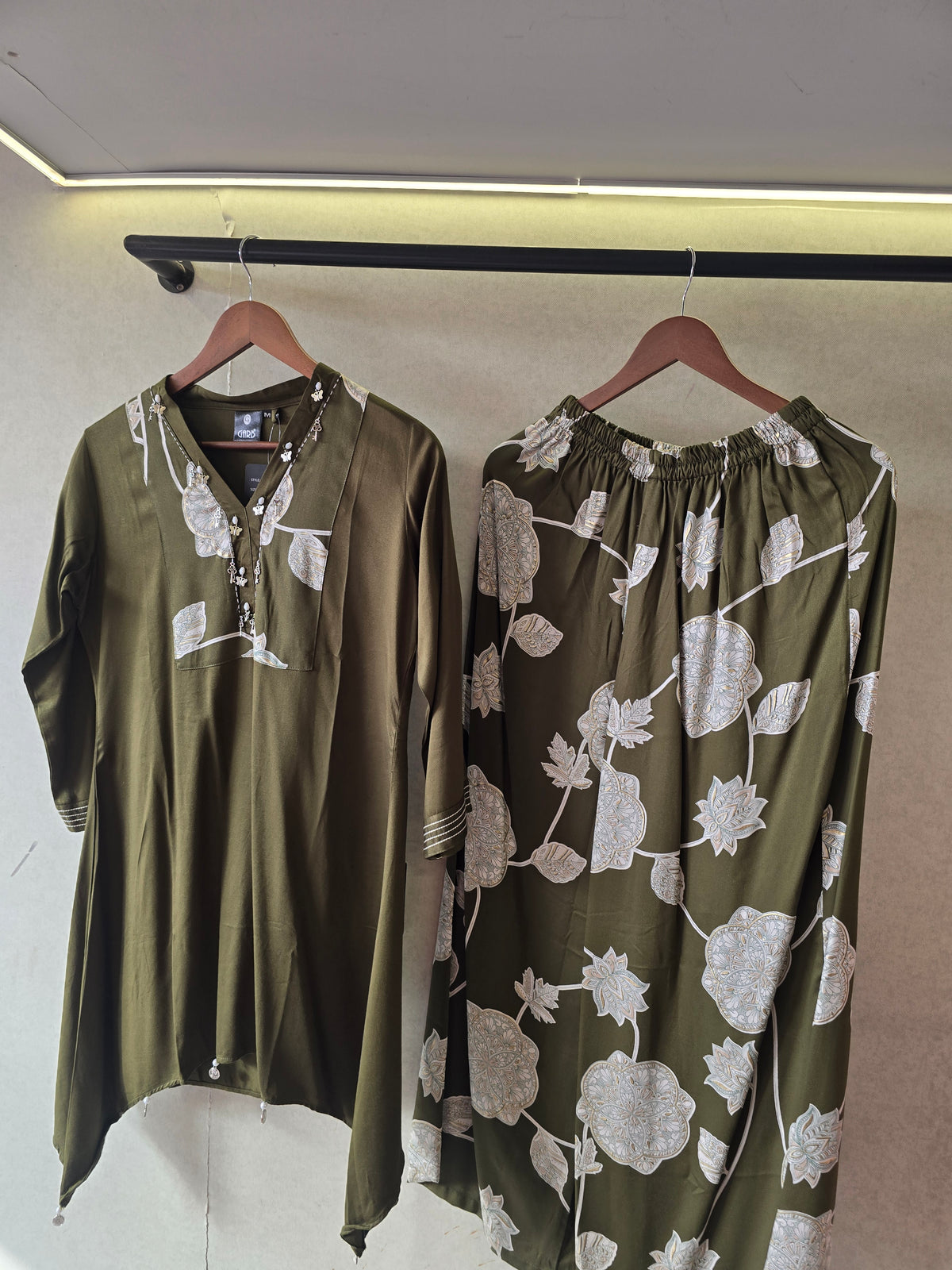 Olive Botanical Print Co-Ord Set