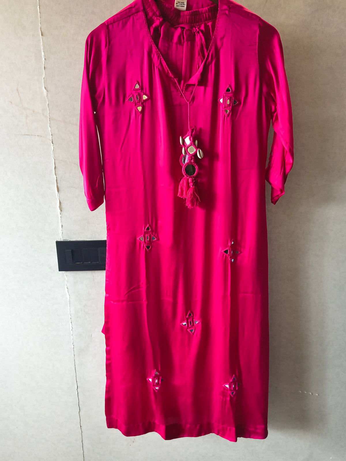 Tadko Brand - Rani Pink Mirror Work Premium Silk Co-Ord Set