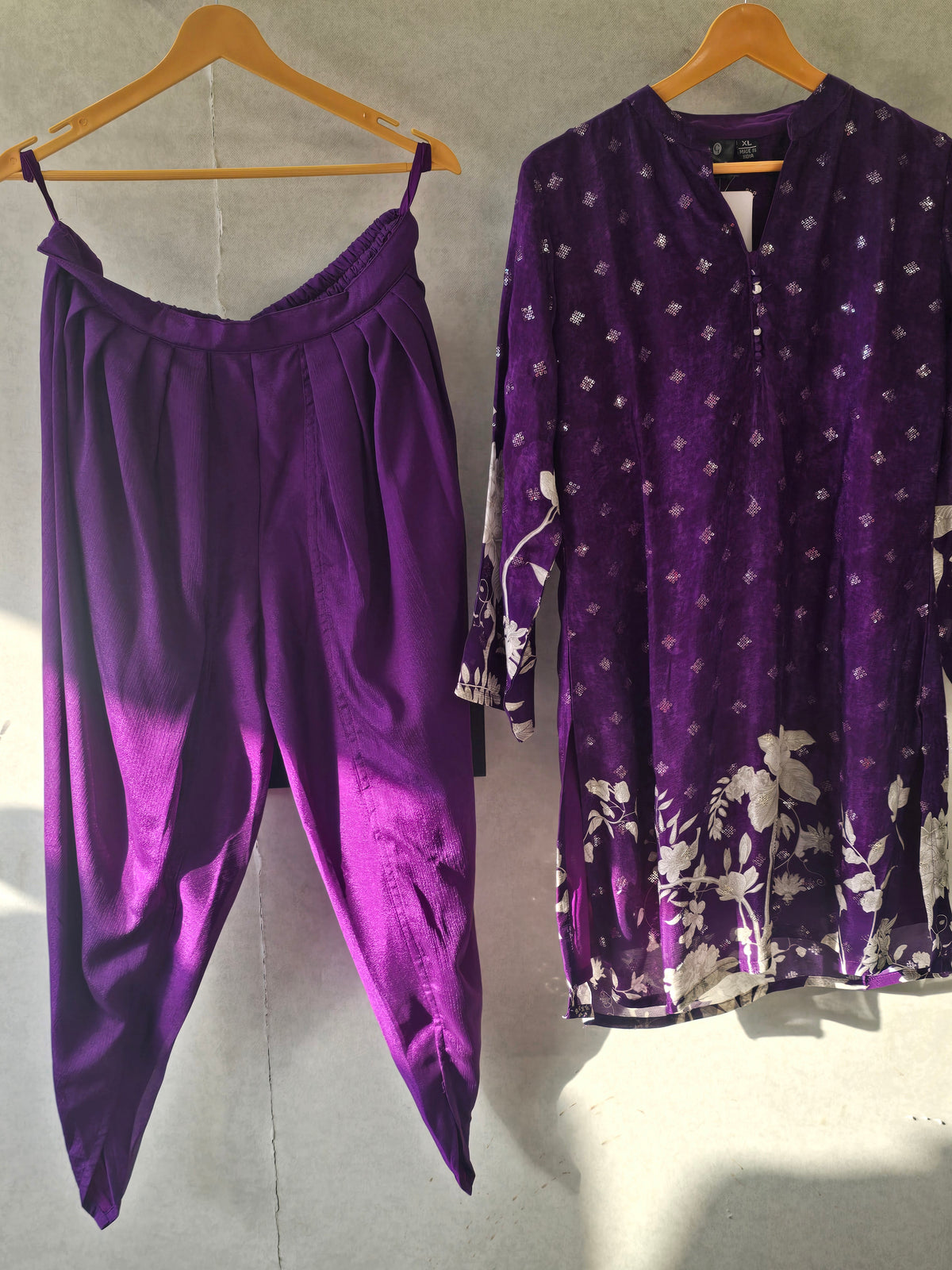 Royal Purple Floral Printed Co-Ord Set
