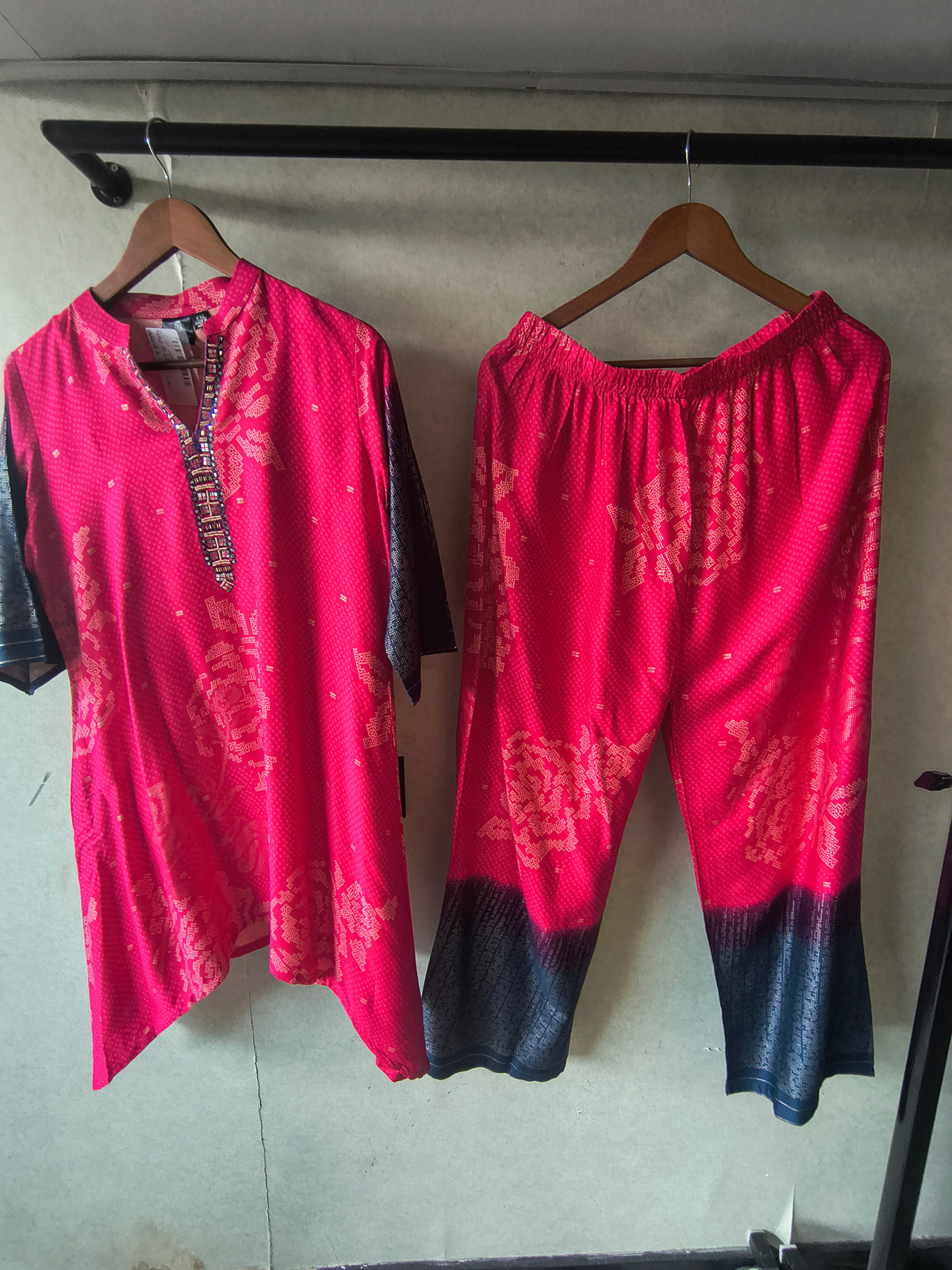 Fuchsia Ikat Fusion Co-Ord Set