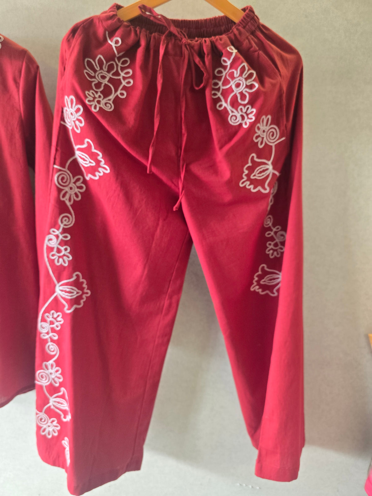 Ruby Red Embroidered Co-Ord Set