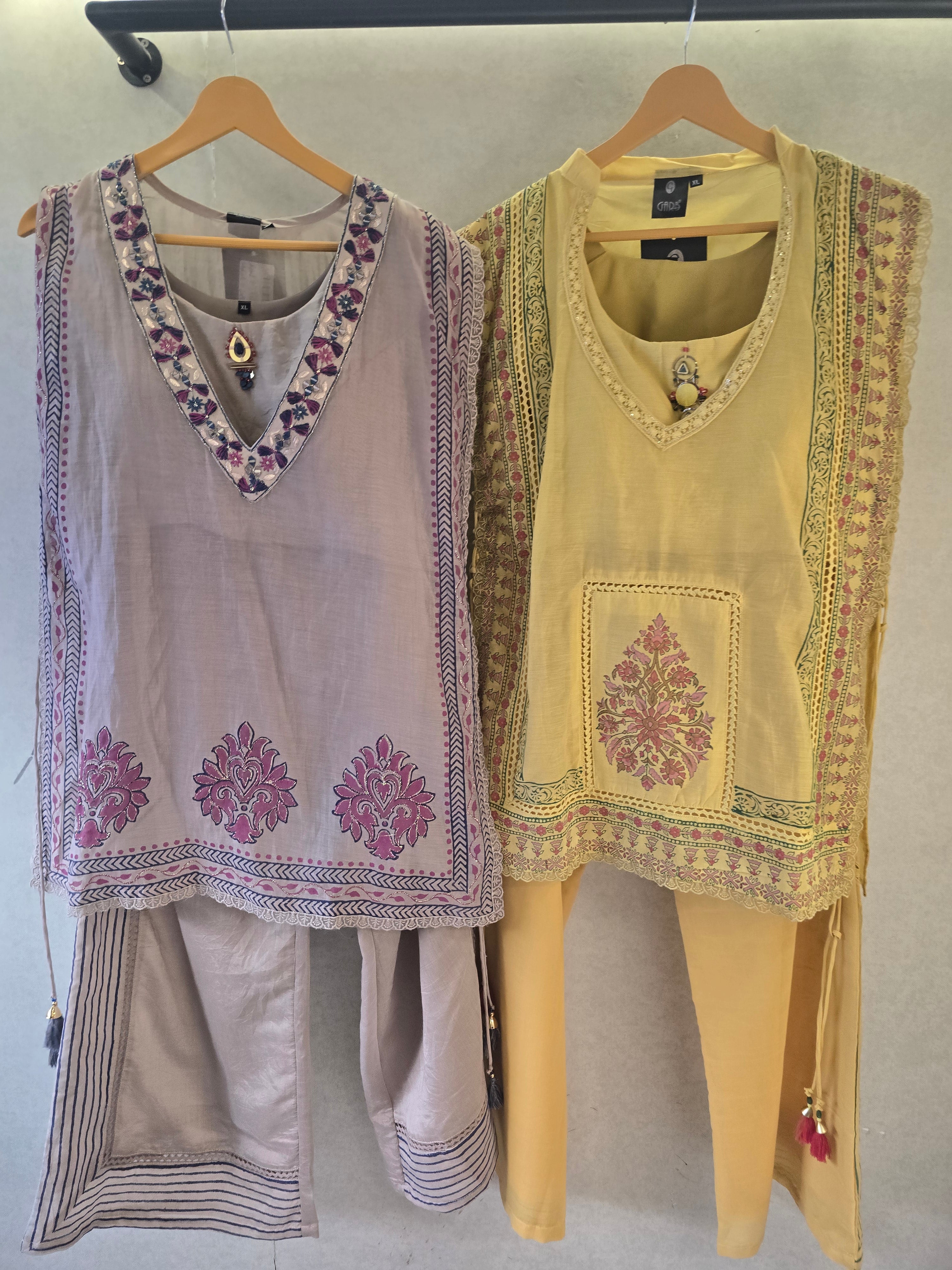 Image of Pastel Yellow Floral Print Cape Style Co-Ord Set