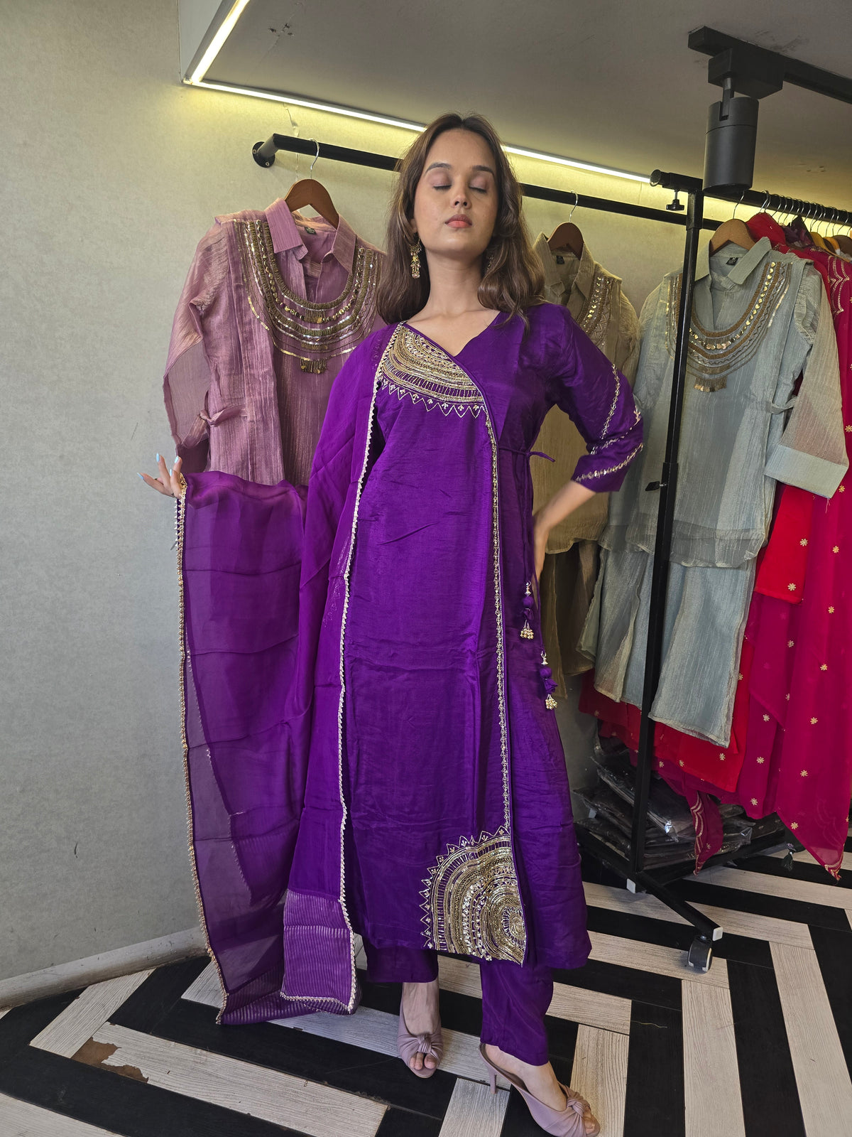 Pure Russian Silk with Hand Work