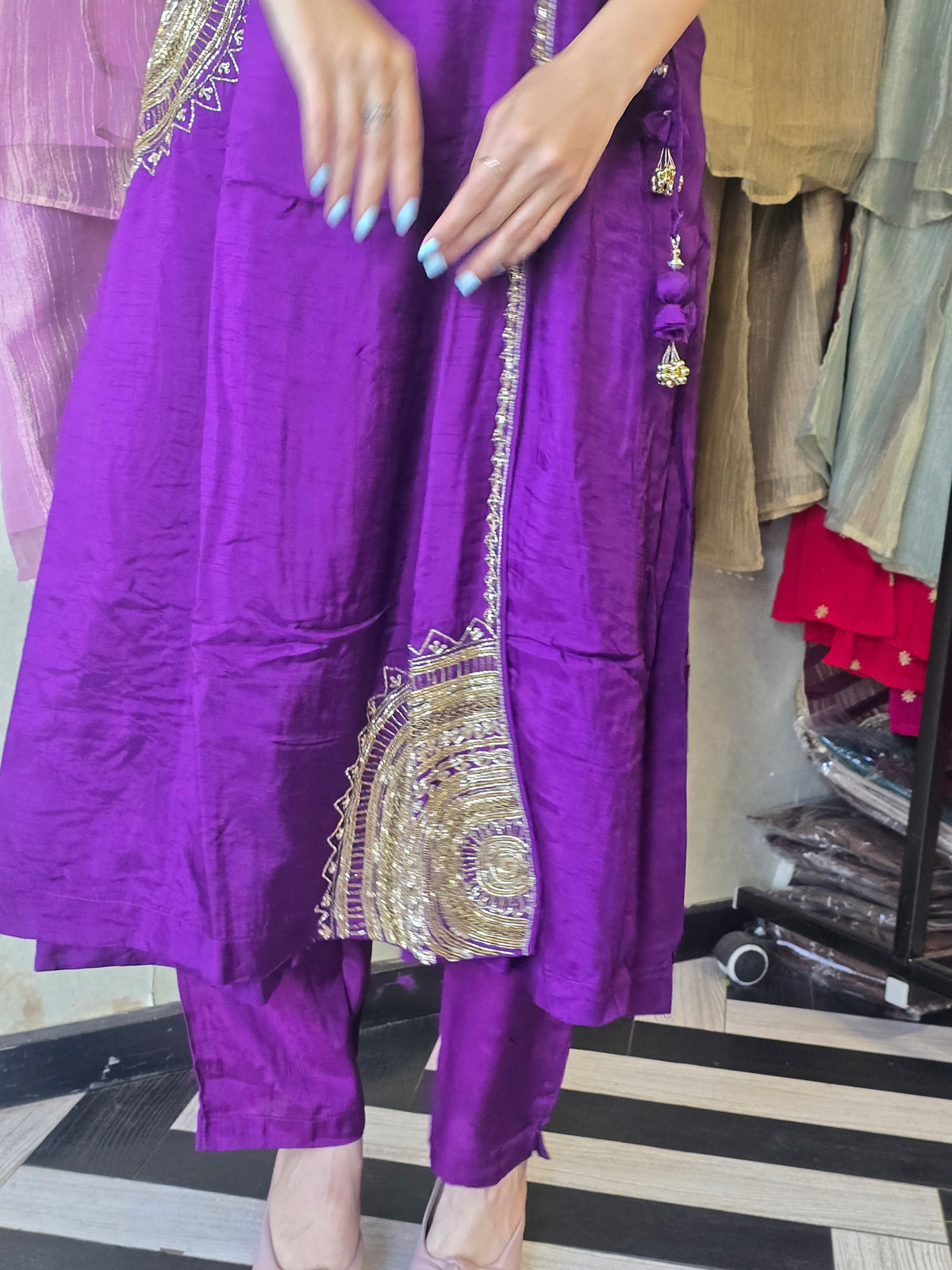 Pure Russian Silk with Hand Work