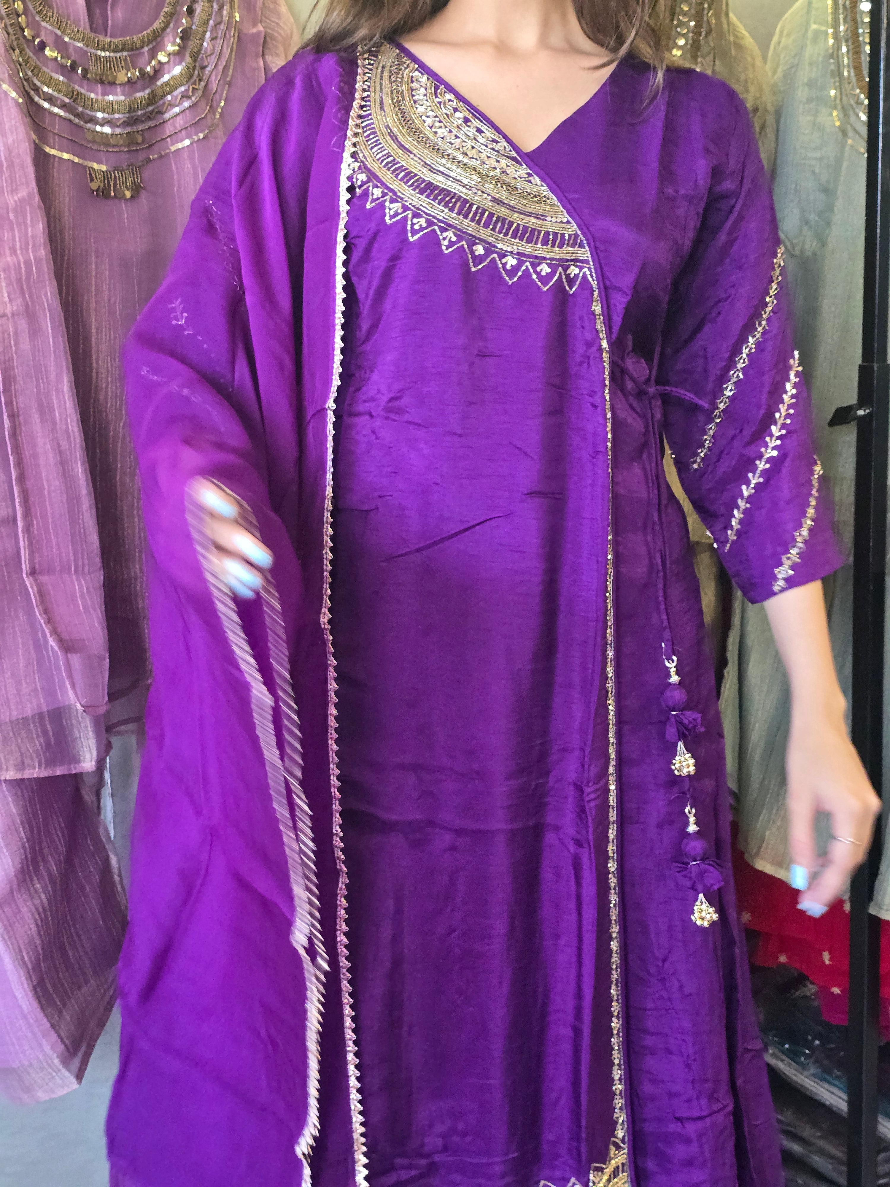 Image of Pure Russian Silk with Hand Work