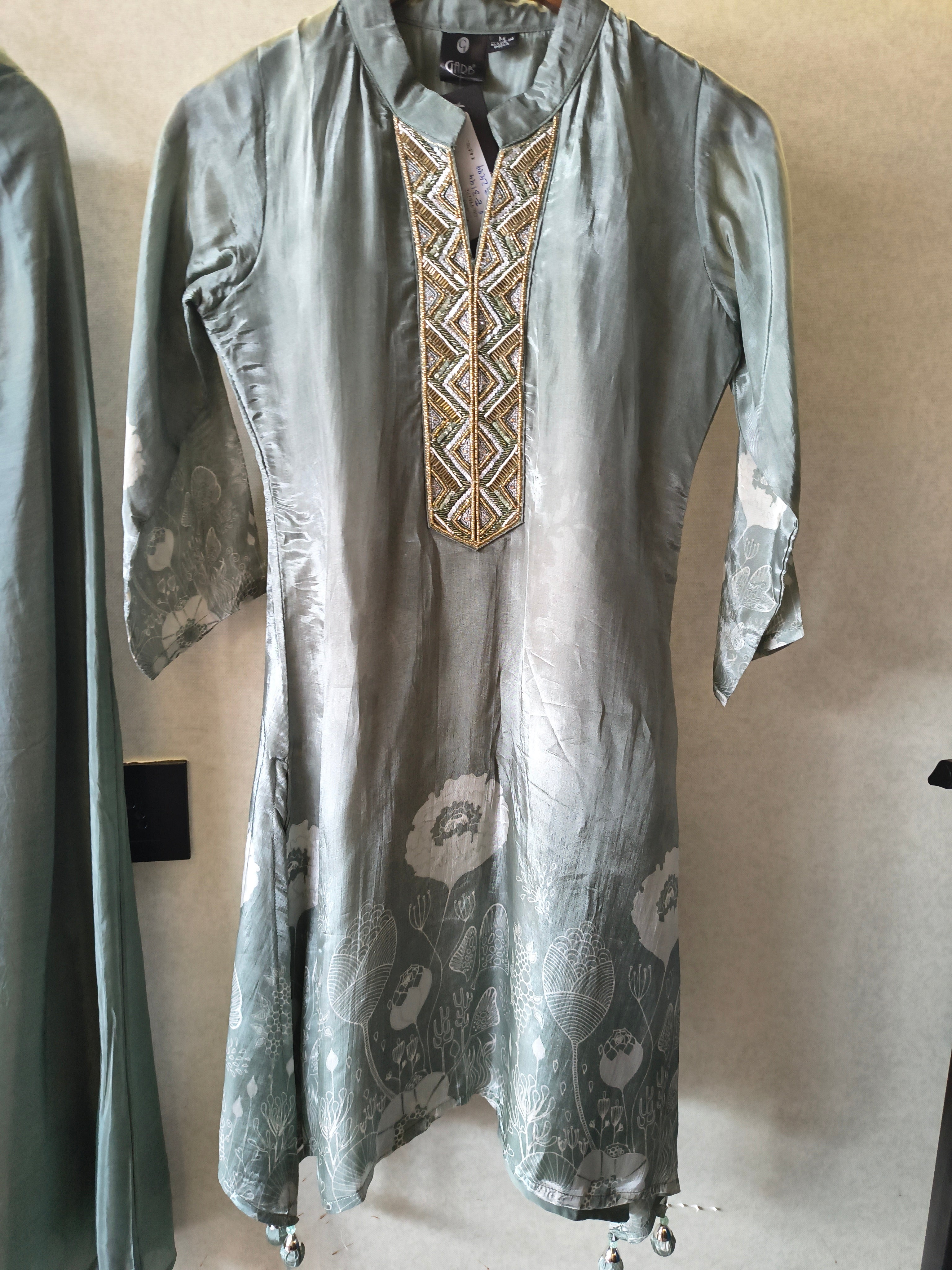Image of Sage Green Embellished Floral Co-Ord Set