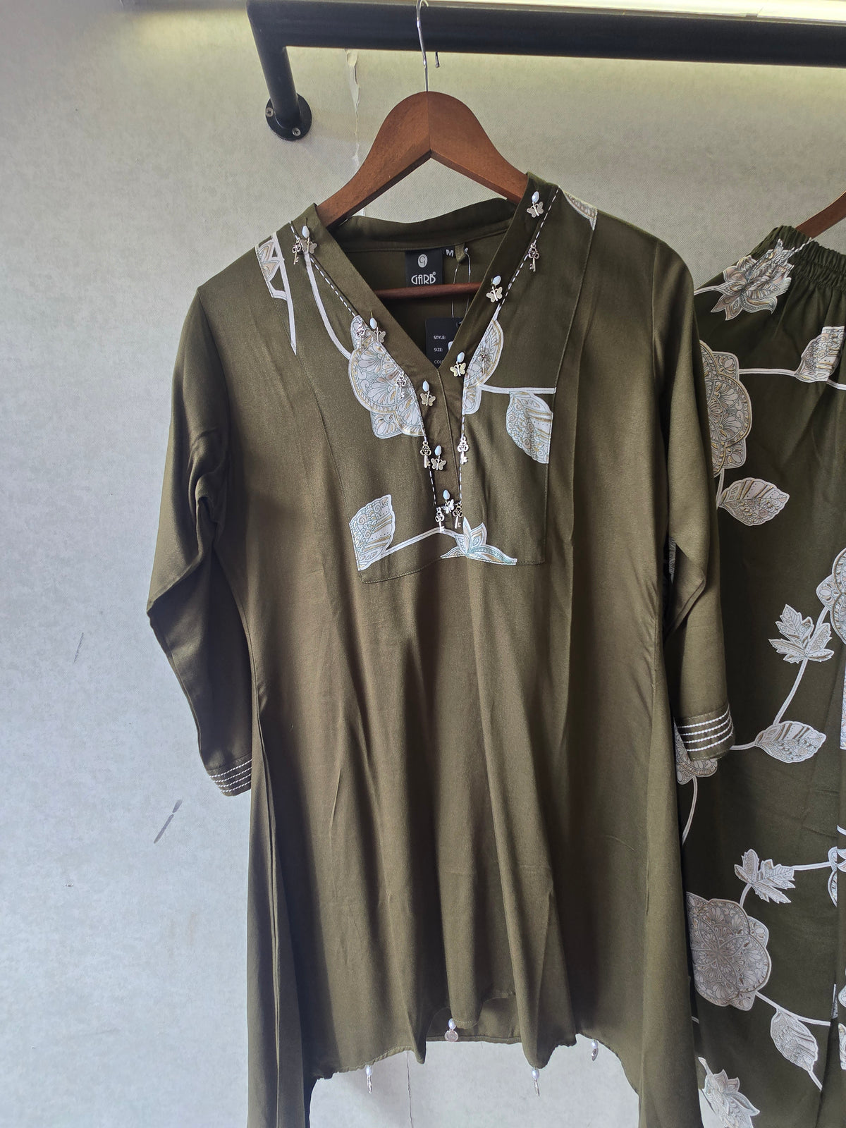 Olive Botanical Print Co-Ord Set