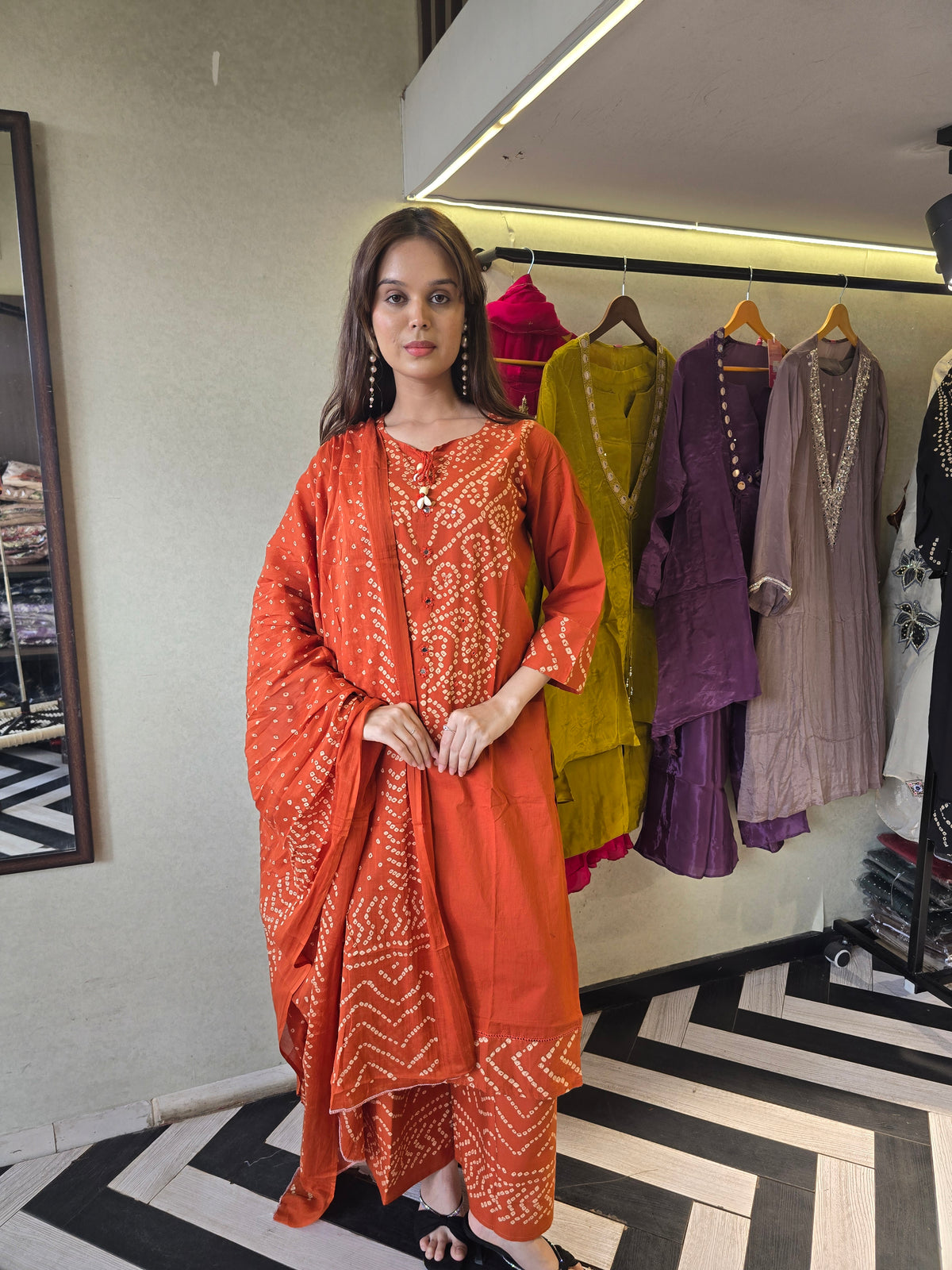 Pure Mull Cotton Bandhani 3 Piece Set