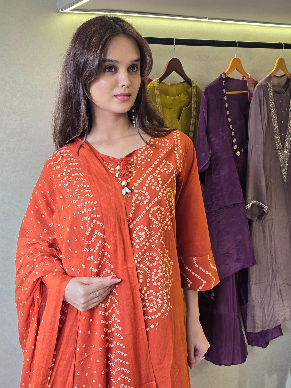 Pure Mull Cotton Bandhani 3 Piece Set
