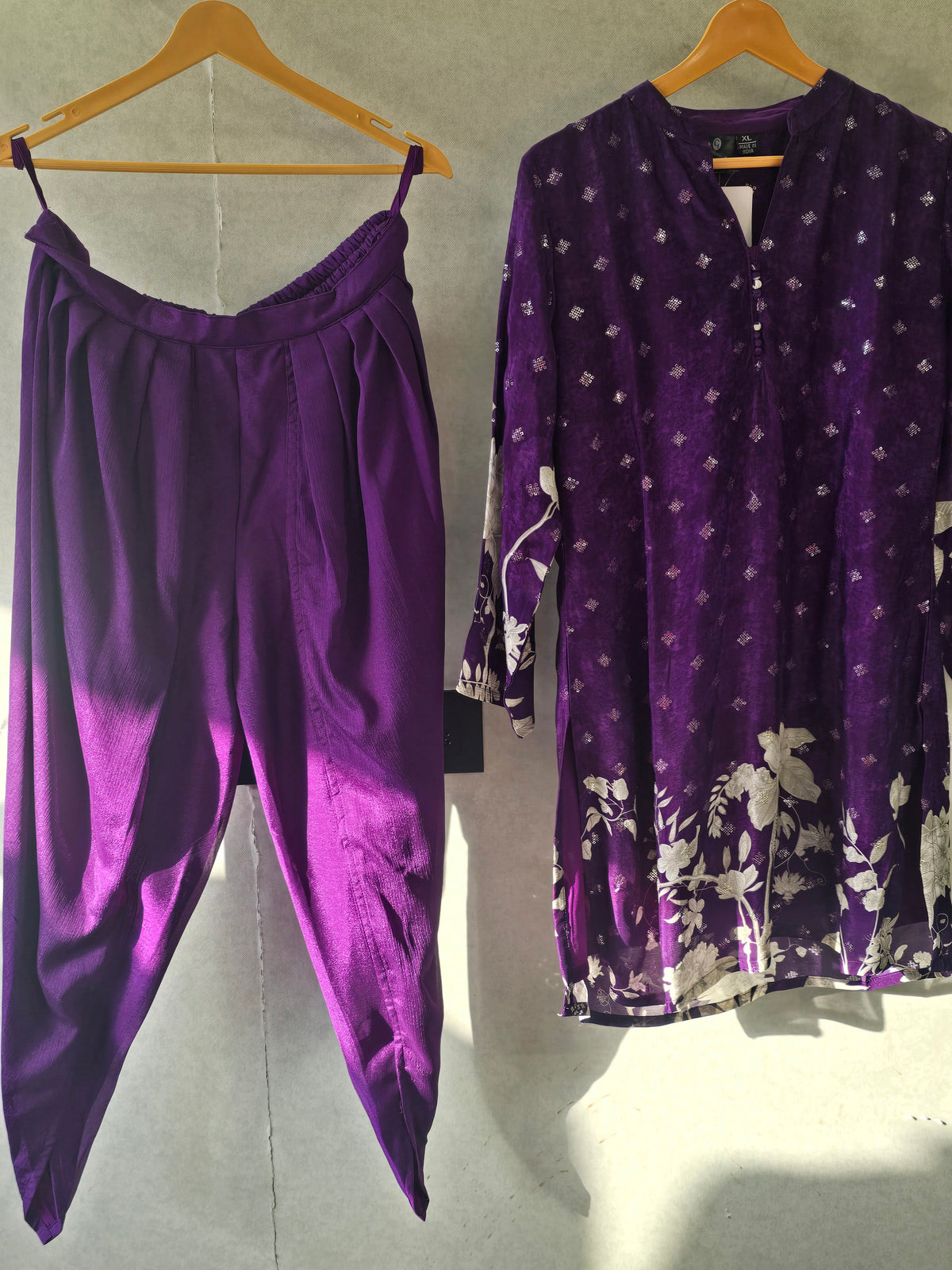 Royal Purple Floral Printed Co-Ord Set