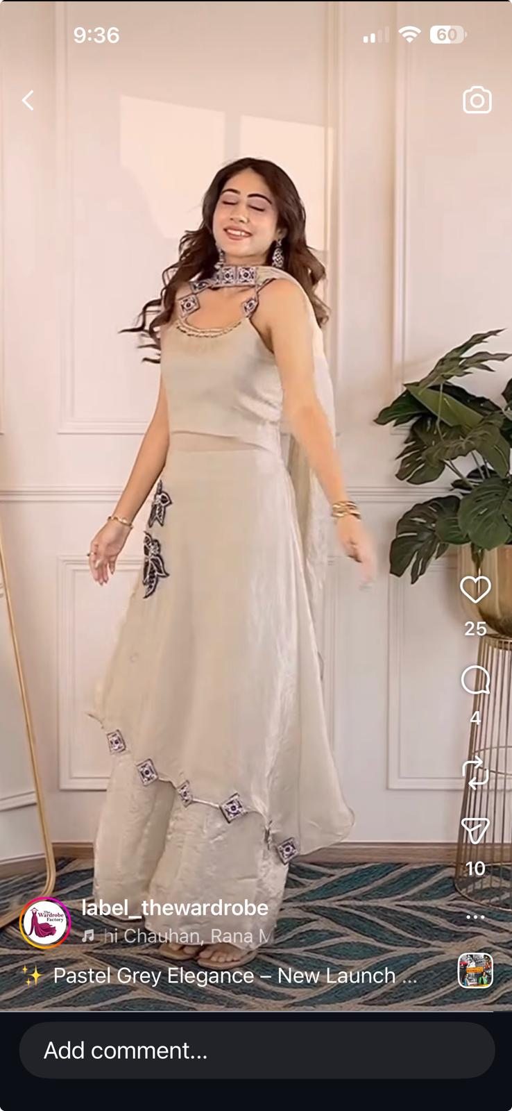 Image of Pure Tissue Embroidery Set 3 Piece ( Sleeves Attached)